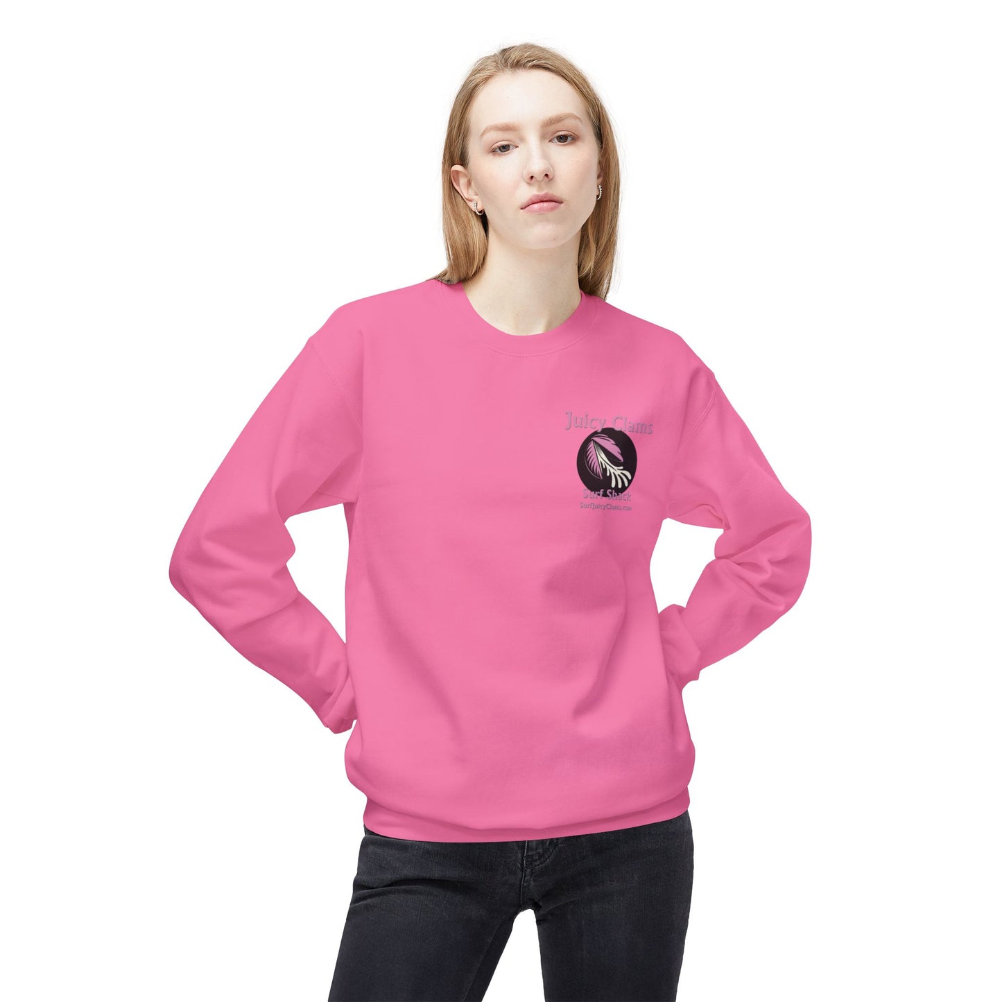 Juicy Clams Unisex Midweight Fleece Crewneck Sweatshirt (L001)