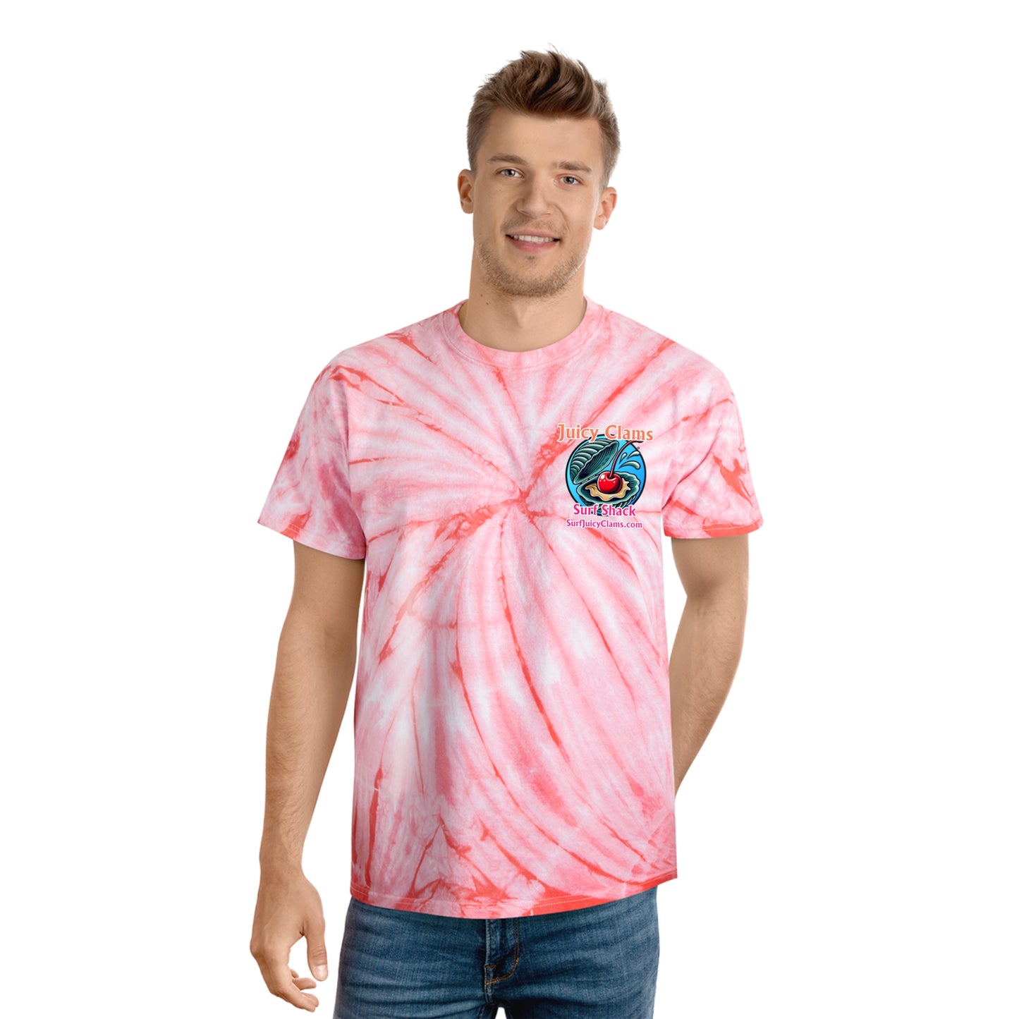 Juicy Clams Unisex Logo Cyclone Tie-Dye T-Shirt (A003)