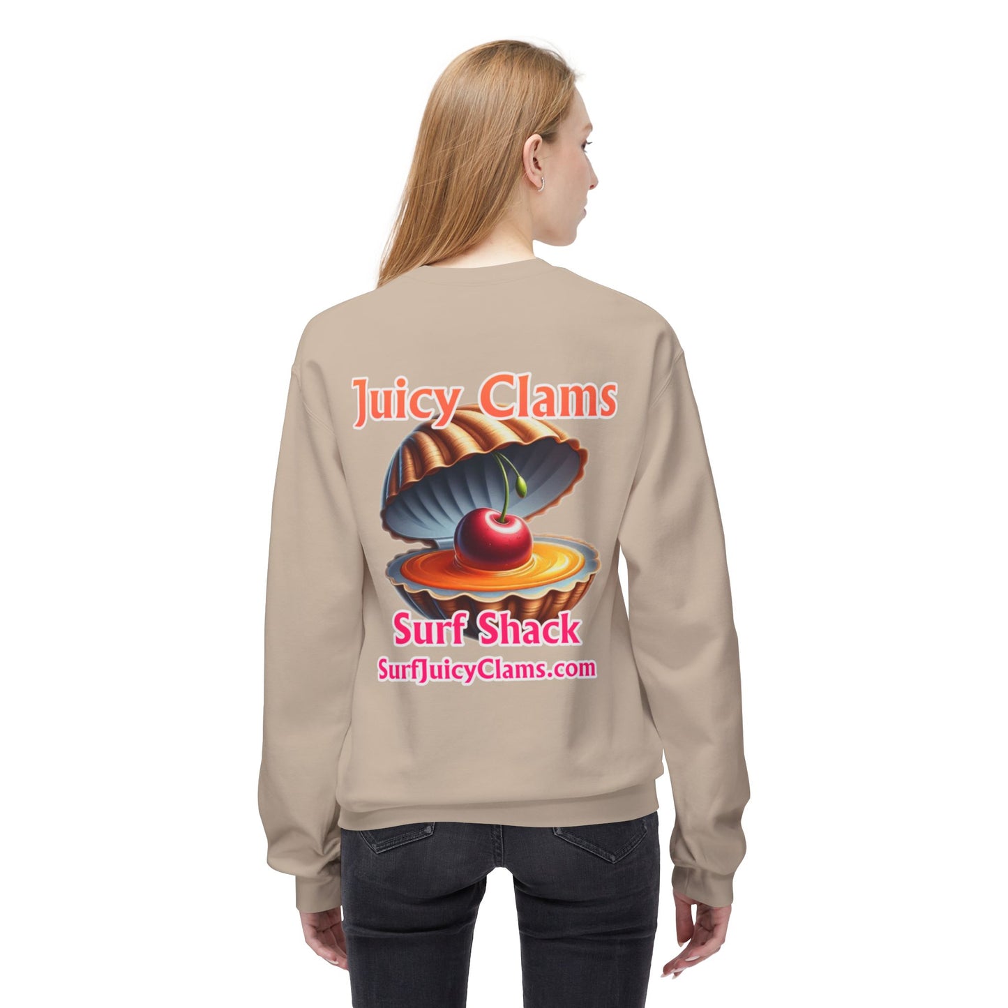 Juicy Clams Unisex Midweight Fleece Crewneck Sweatshirt (L021A)