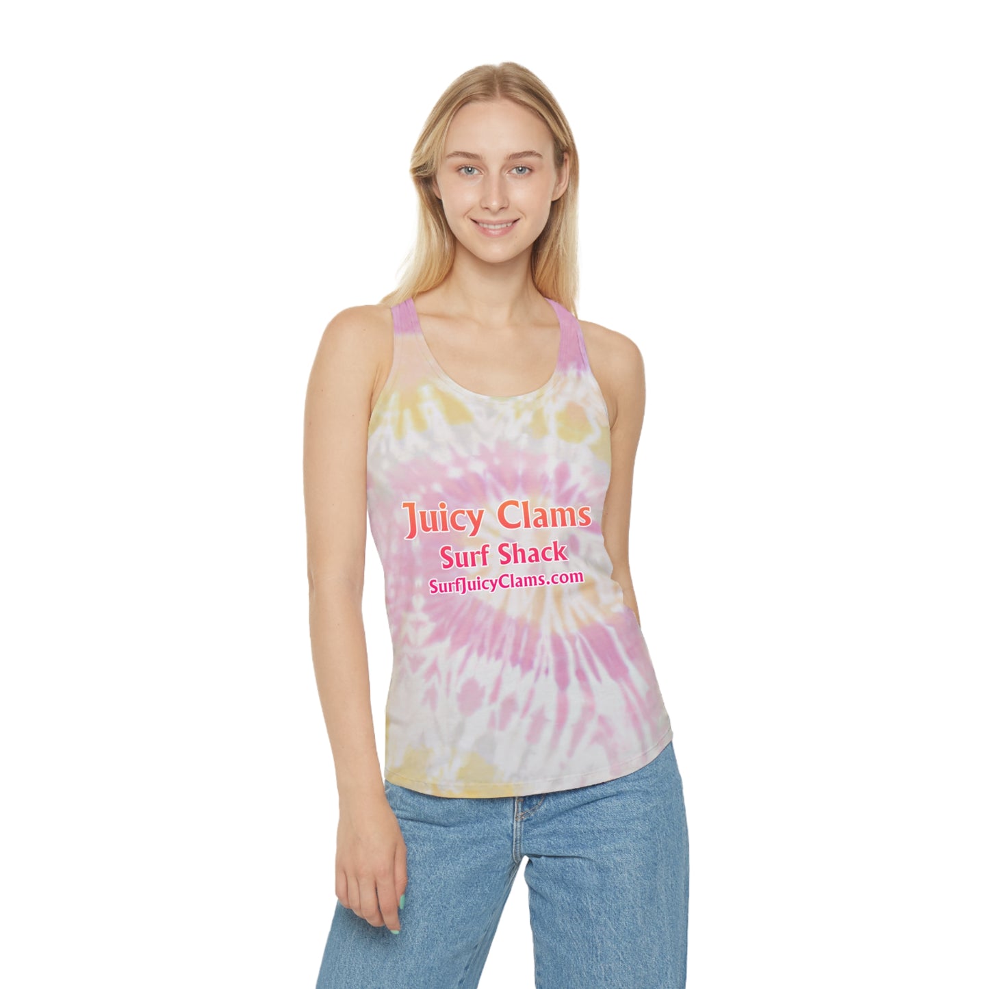 Juicy Clams Tie Dye Racerback Tank Top (P200)