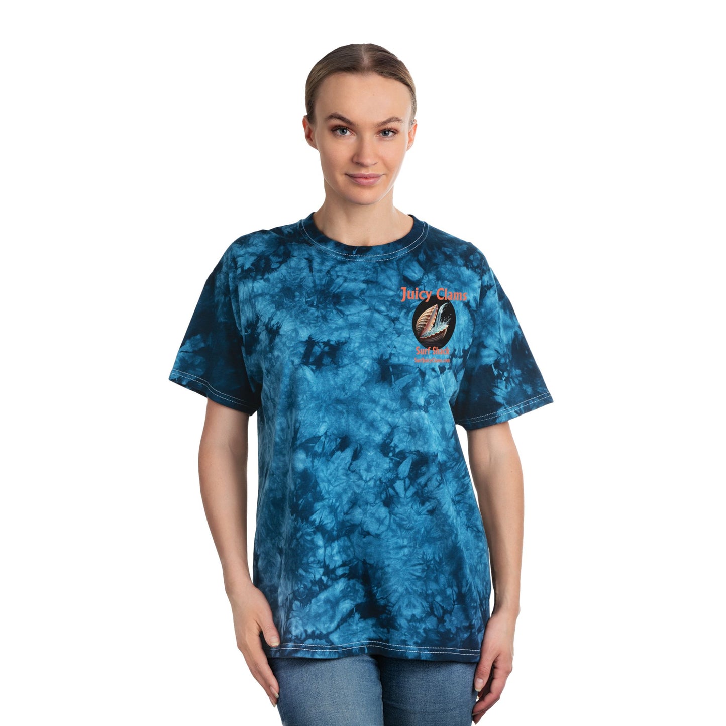 Juicy Clams Unisex Logo Crystal Tie-Dye T-Shirt (A011)