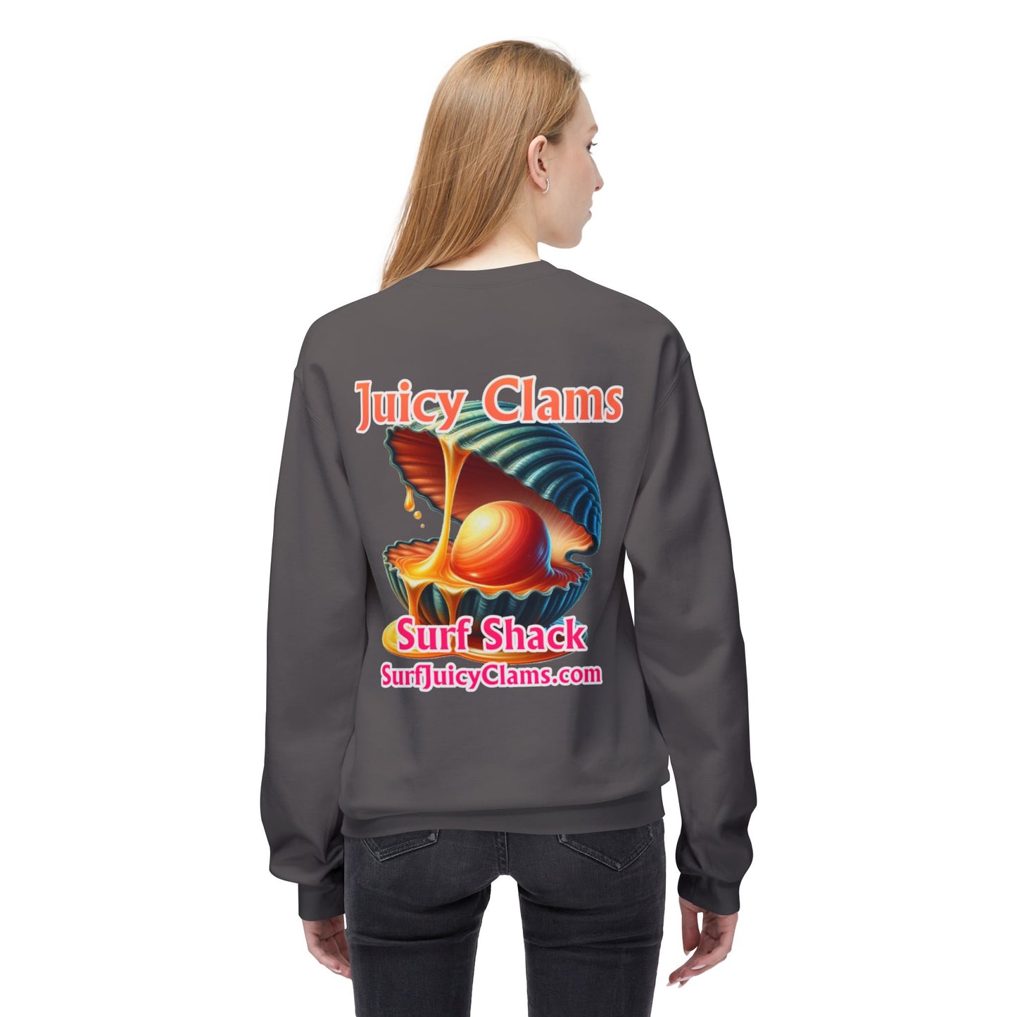 Juicy Clams Unisex Midweight Fleece Crewneck Sweatshirt (L027)