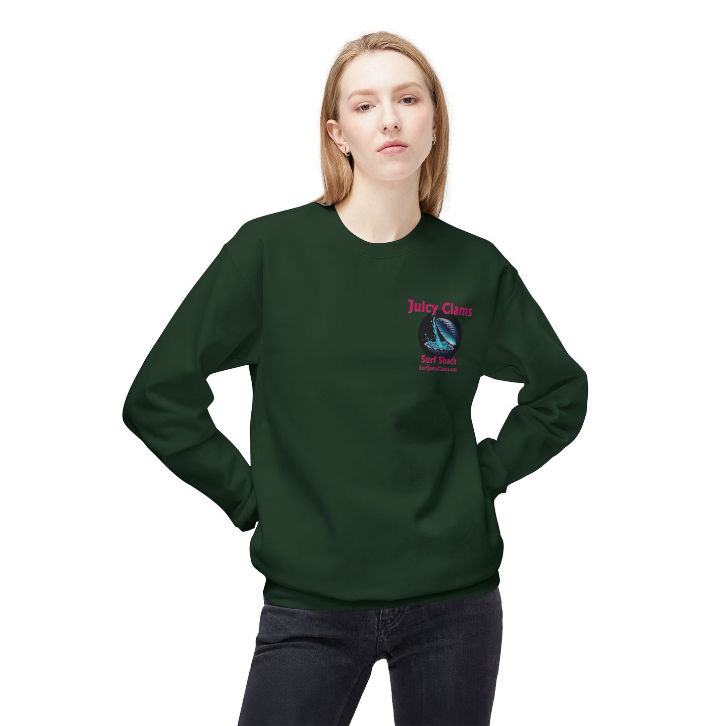 Juicy Clams Unisex Midweight Fleece Crewneck Sweatshirt (L010)