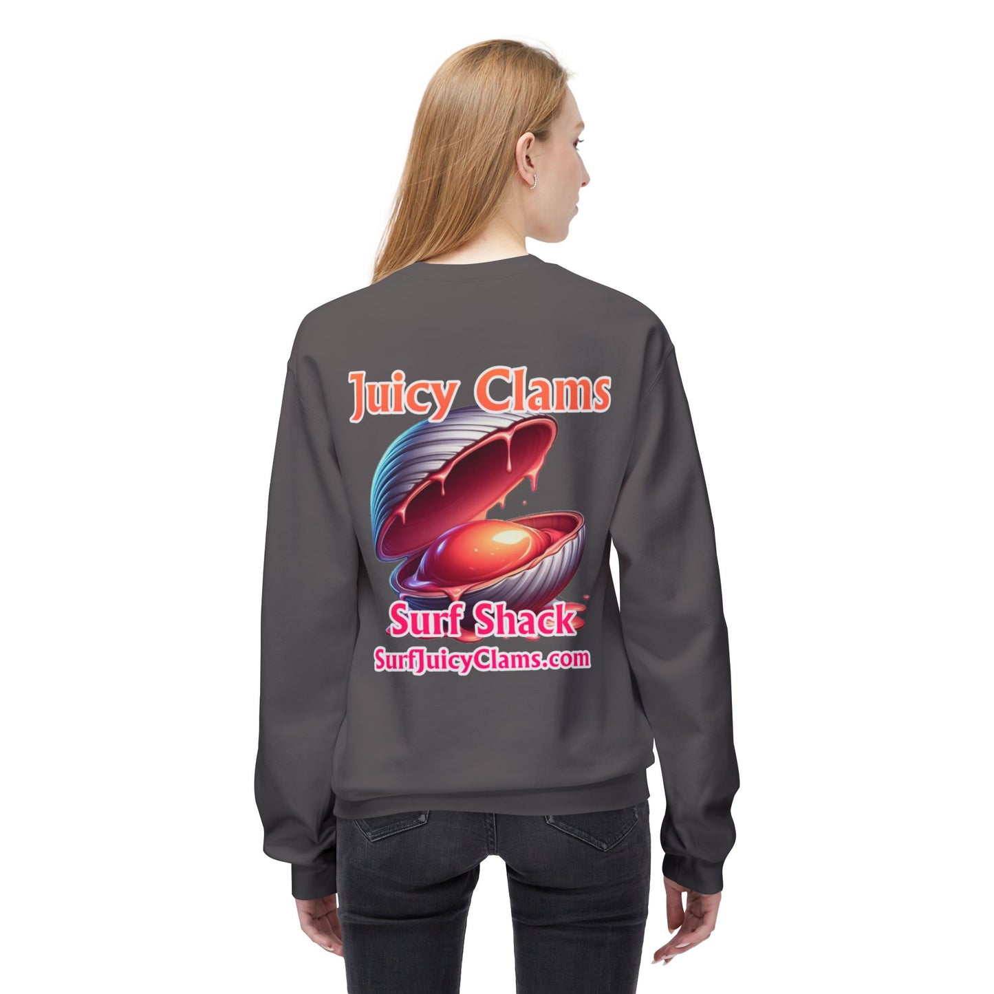 Juicy Clams Unisex Midweight Fleece Crewneck Sweatshirt (L023)