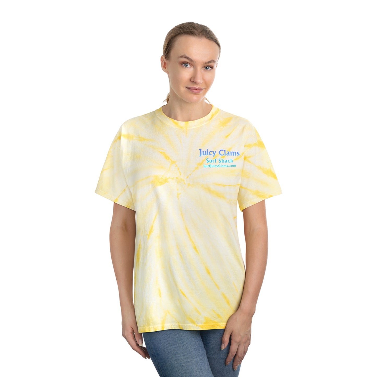 Juicy Clams Unisex Logo Cyclone Tie-Dye T-Shirt (A201)