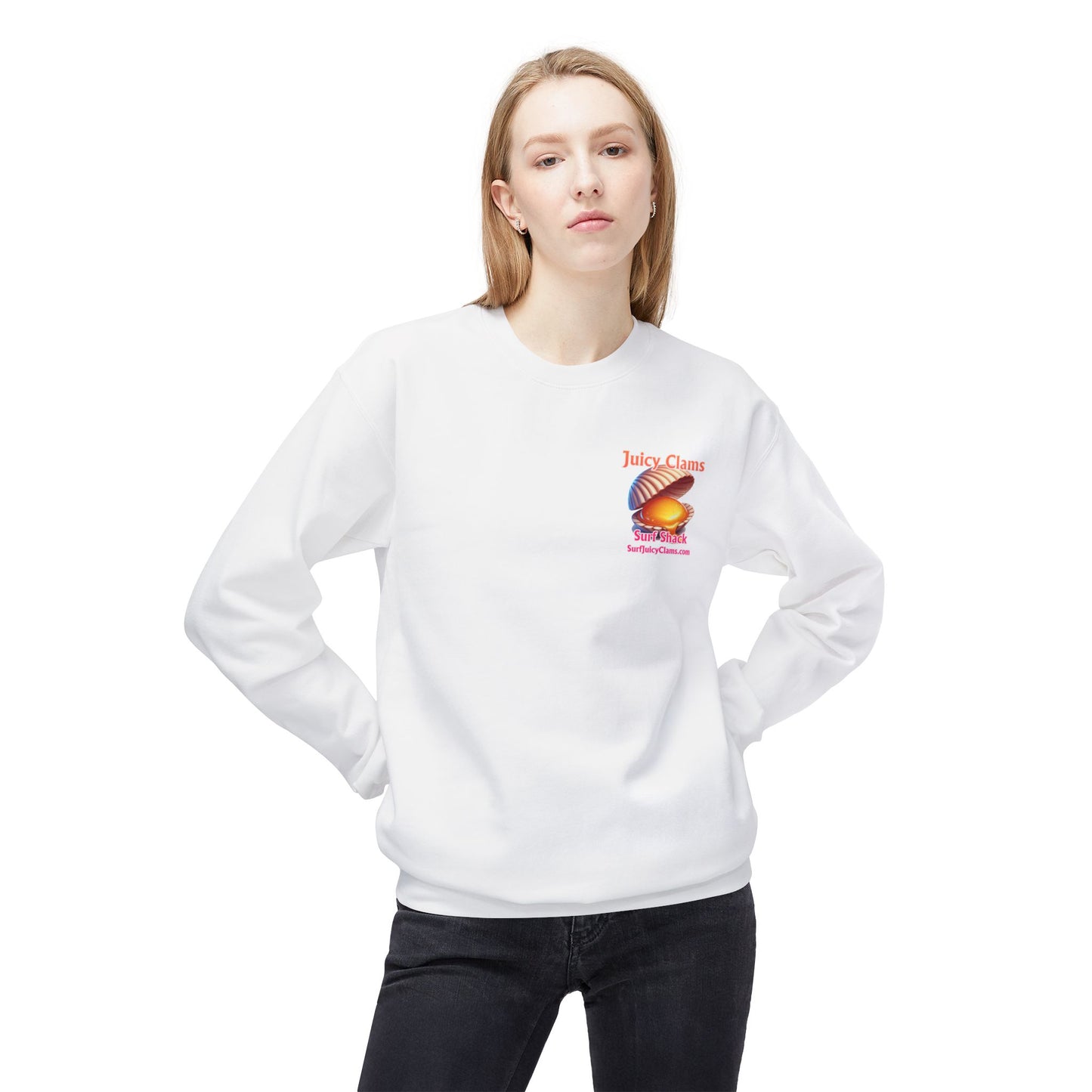 Juicy Clams Unisex Midweight Fleece Crewneck Sweatshirt (L025)