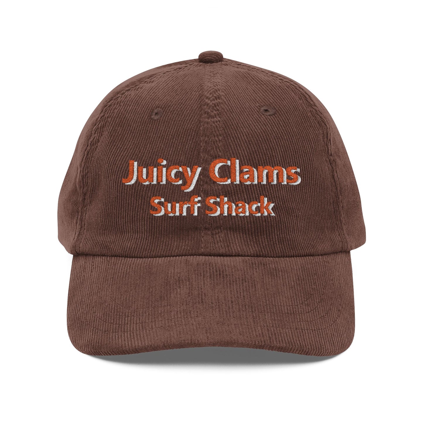Juicy Clams Embroidered Corduroy Cap (E004)