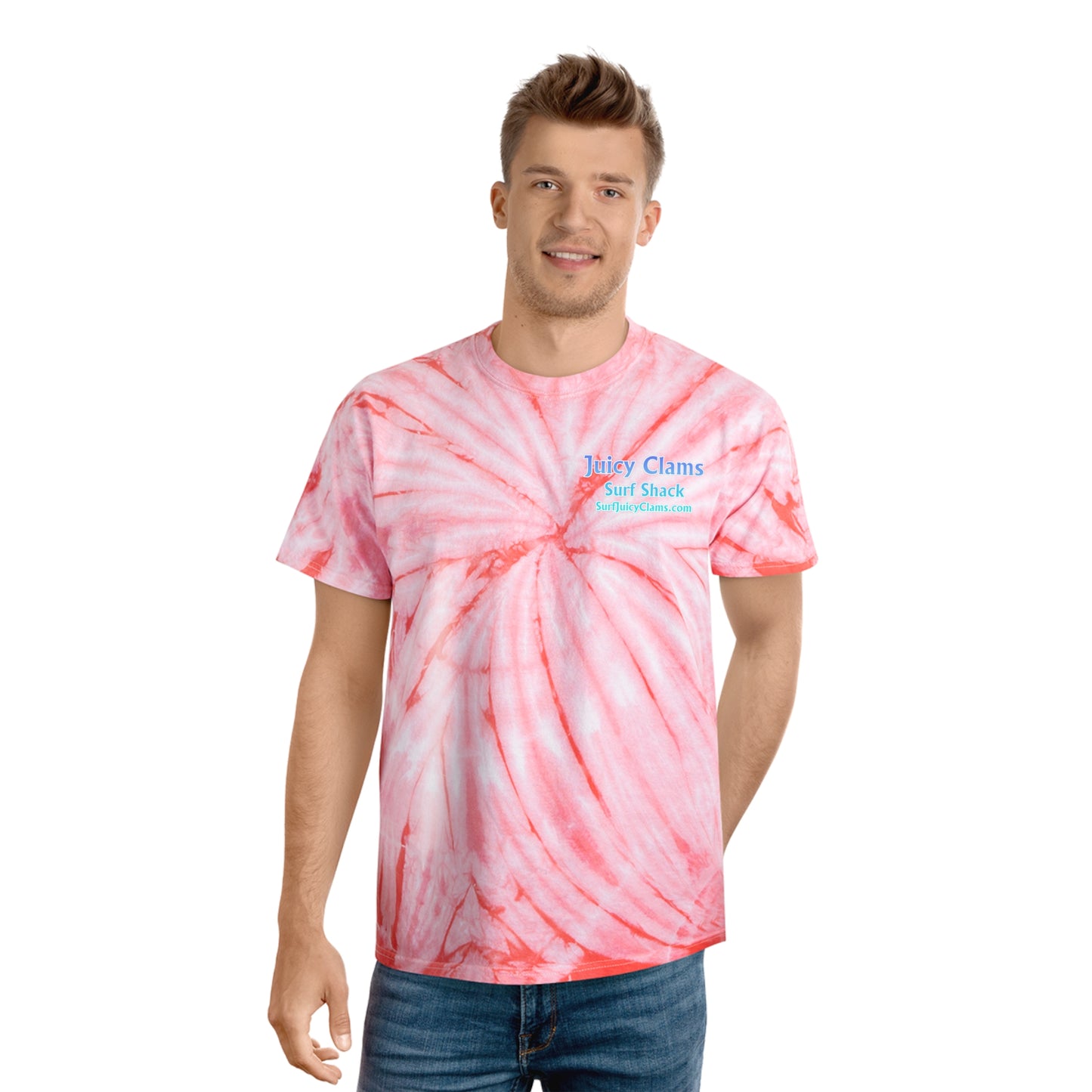 Juicy Clams Unisex Logo Cyclone Tie-Dye T-Shirt (A201)