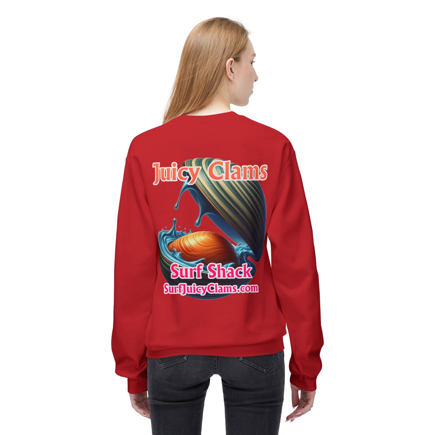 Juicy Clams Unisex Midweight Fleece Crewneck Sweatshirt (L028)