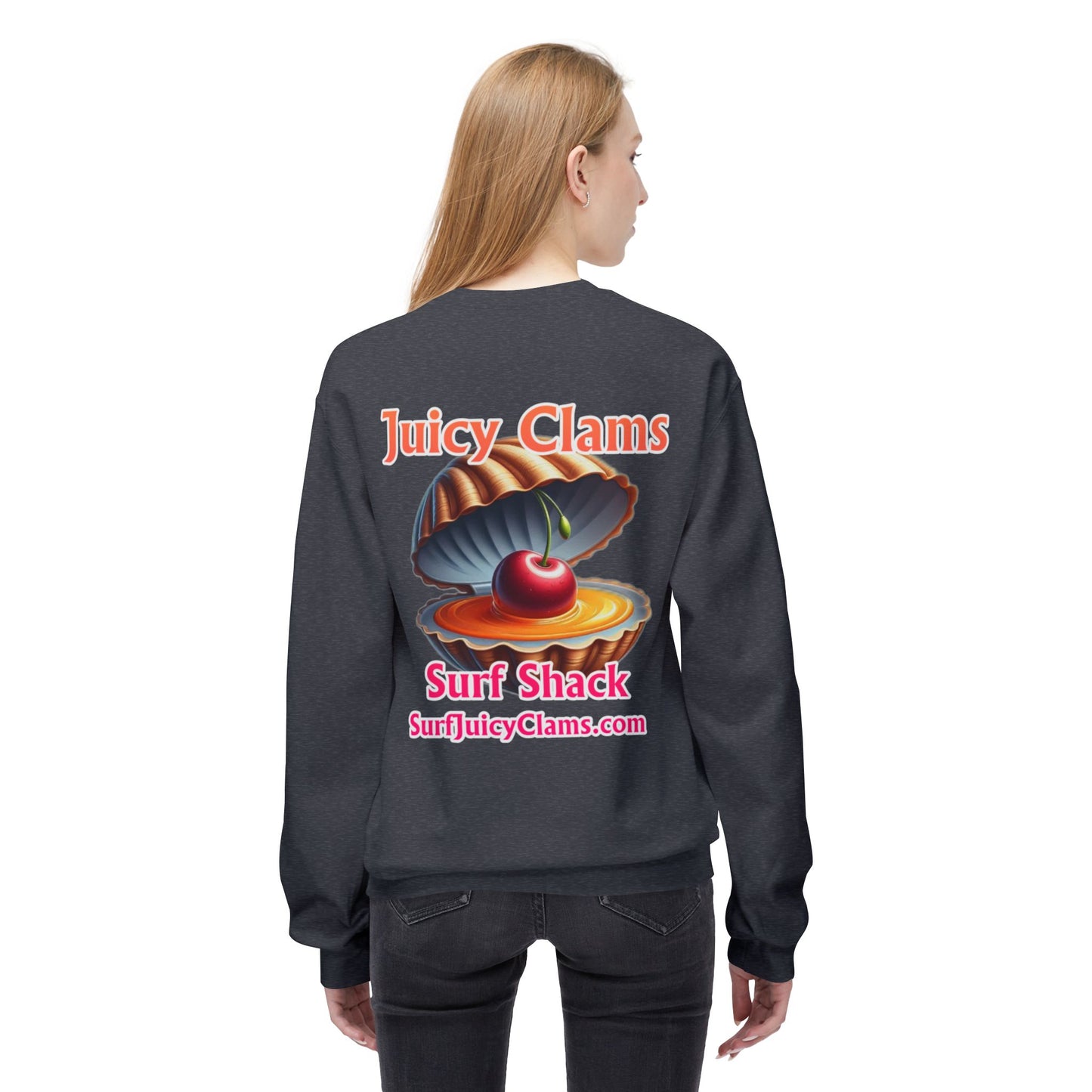 Juicy Clams Unisex Midweight Fleece Crewneck Sweatshirt (L021A)