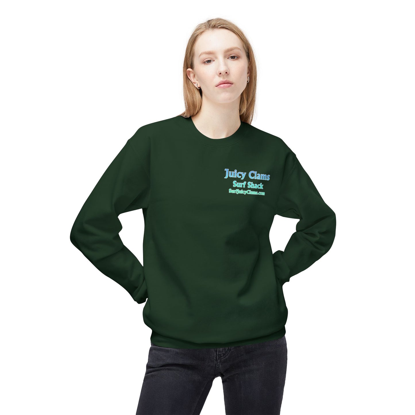 Juicy Clams Unisex Midweight Fleece Crewneck Sweatshirt (D007)