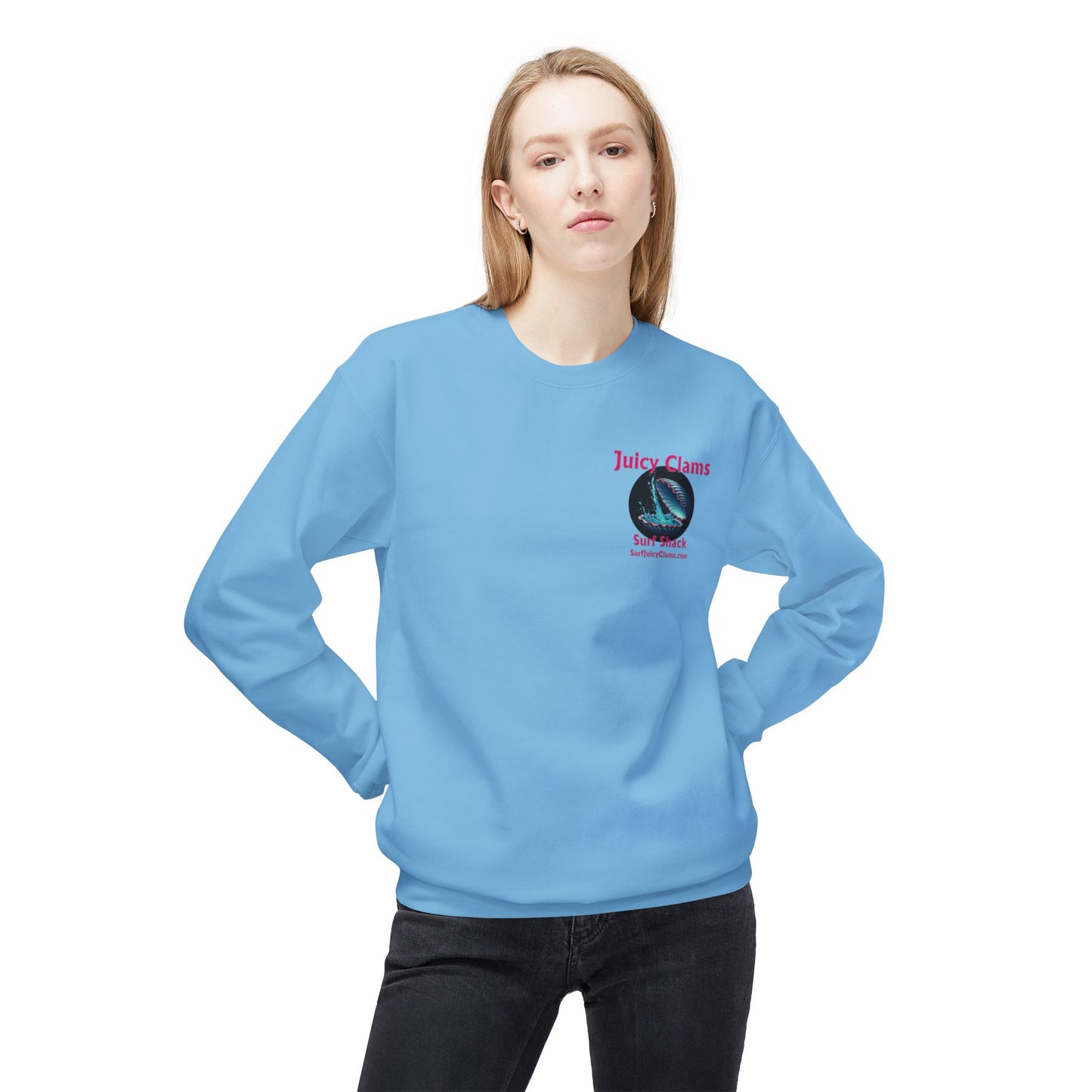 Juicy Clams Unisex Midweight Fleece Crewneck Sweatshirt (L010)