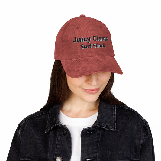 Juicy Clams Embroidered Corduroy Cap (E005)