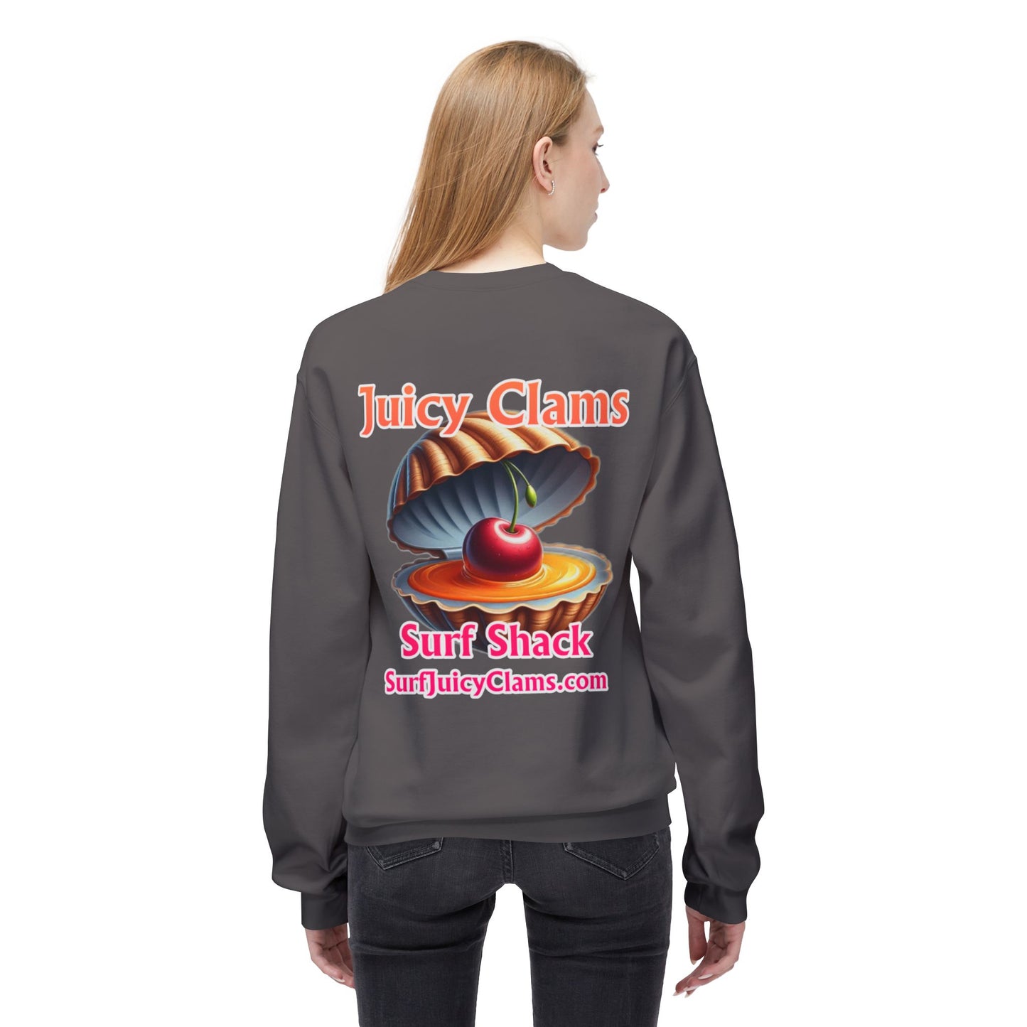 Juicy Clams Unisex Midweight Fleece Crewneck Sweatshirt (L021A)