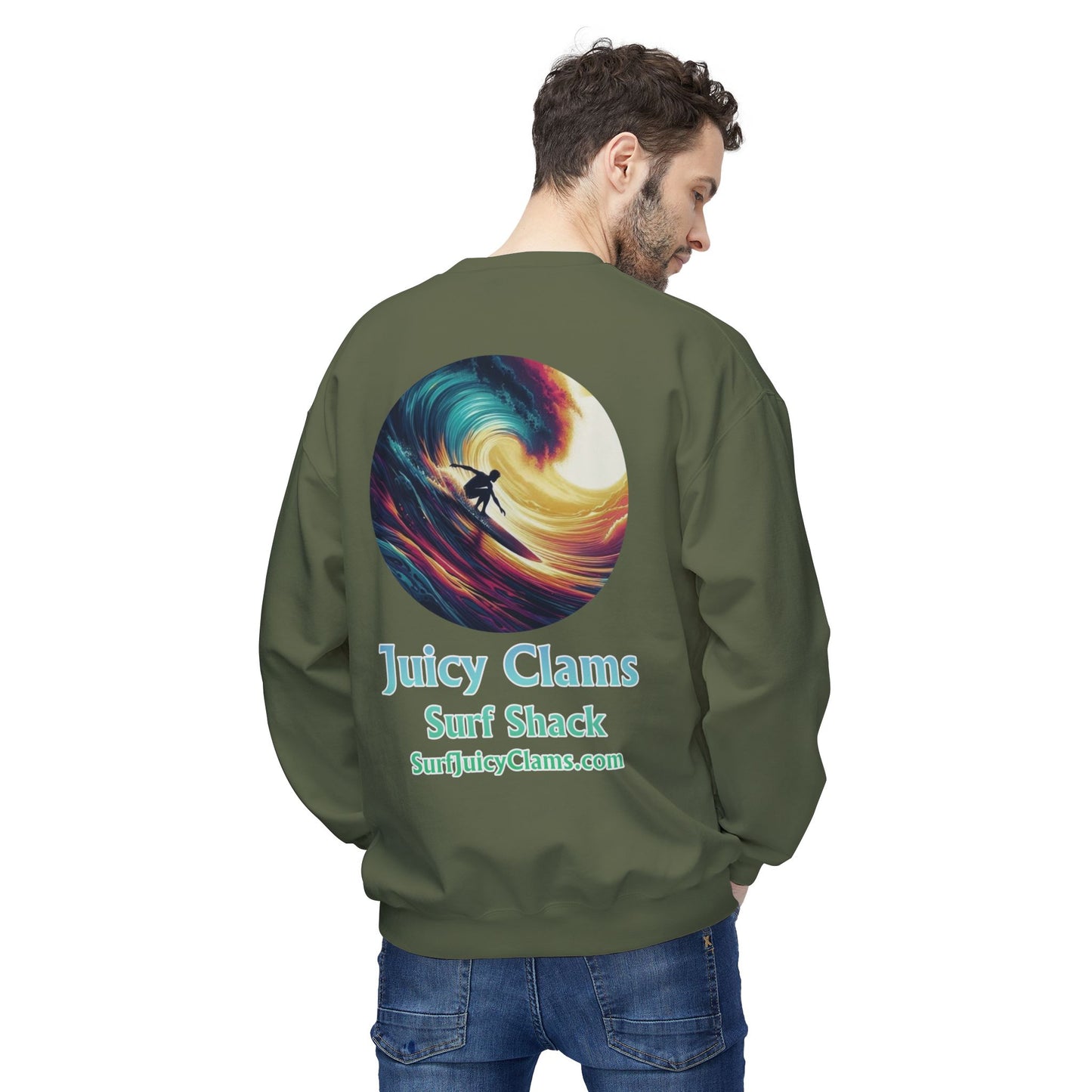 Juicy Clams Unisex Midweight Fleece Crewneck Sweatshirt (V040)