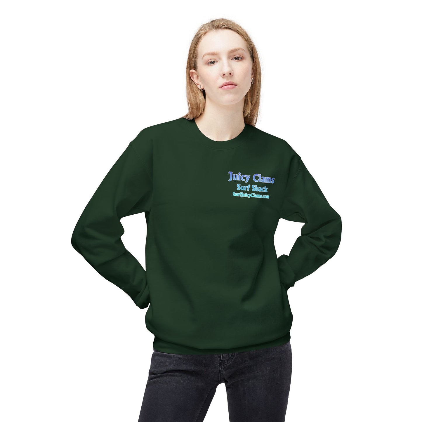 Juicy Clams Unisex Midweight Fleece Crewneck Sweatshirt (D002)