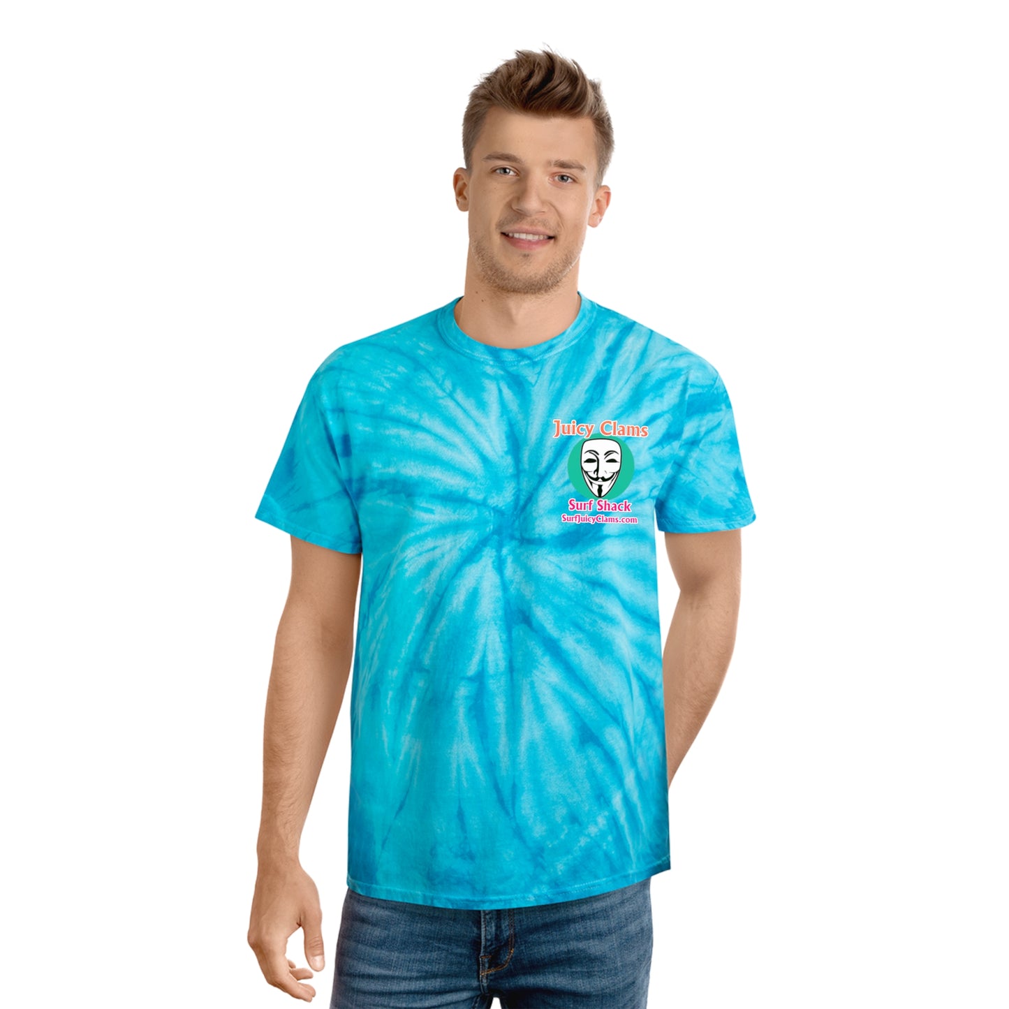 Juicy Clams Unisex Logo Cyclone Tie-Dye T-Shirt (A009)