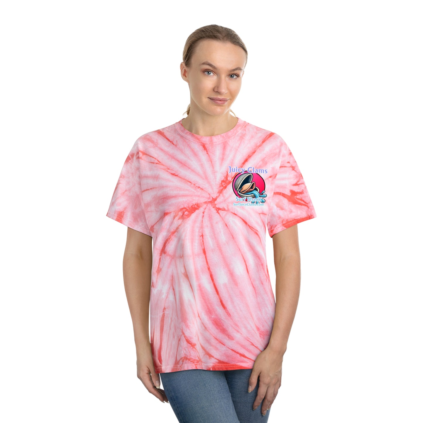Juicy Clams Unisex Logo Cyclone Tie-Dye T-Shirt (A007)