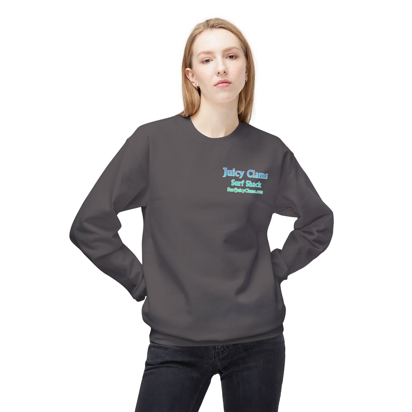 Juicy Clams Unisex Midweight Fleece Crewneck Sweatshirt (D045)