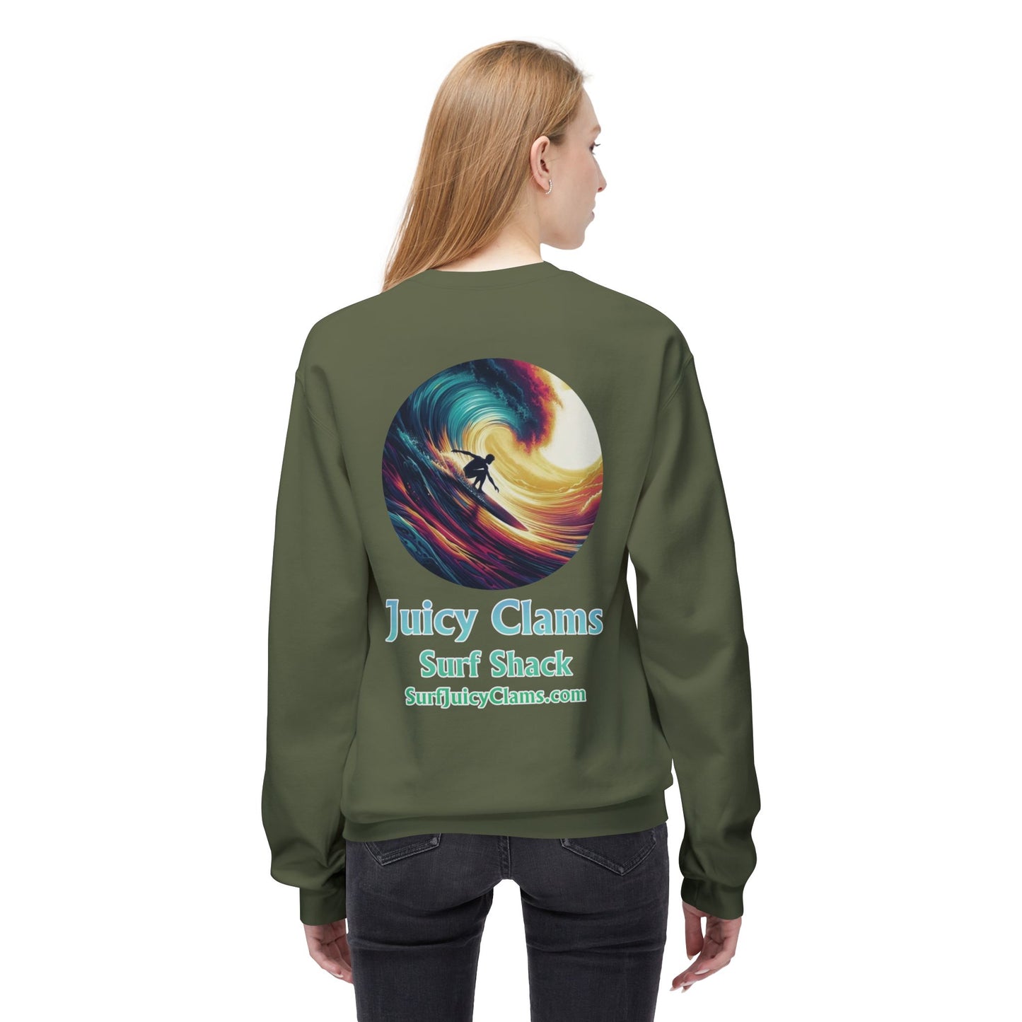 Juicy Clams Unisex Midweight Fleece Crewneck Sweatshirt (V040)