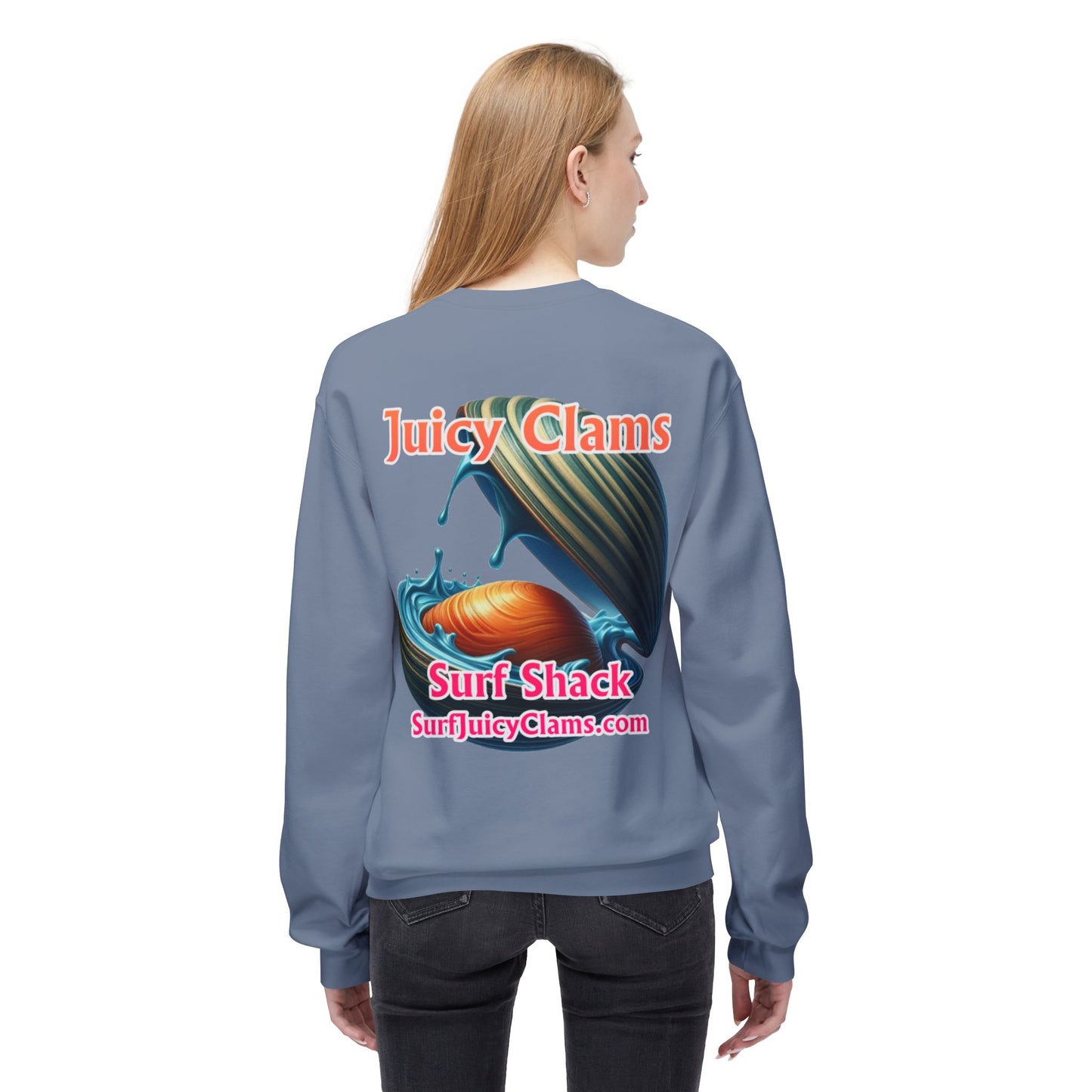 Juicy Clams Unisex Midweight Fleece Crewneck Sweatshirt (L028)