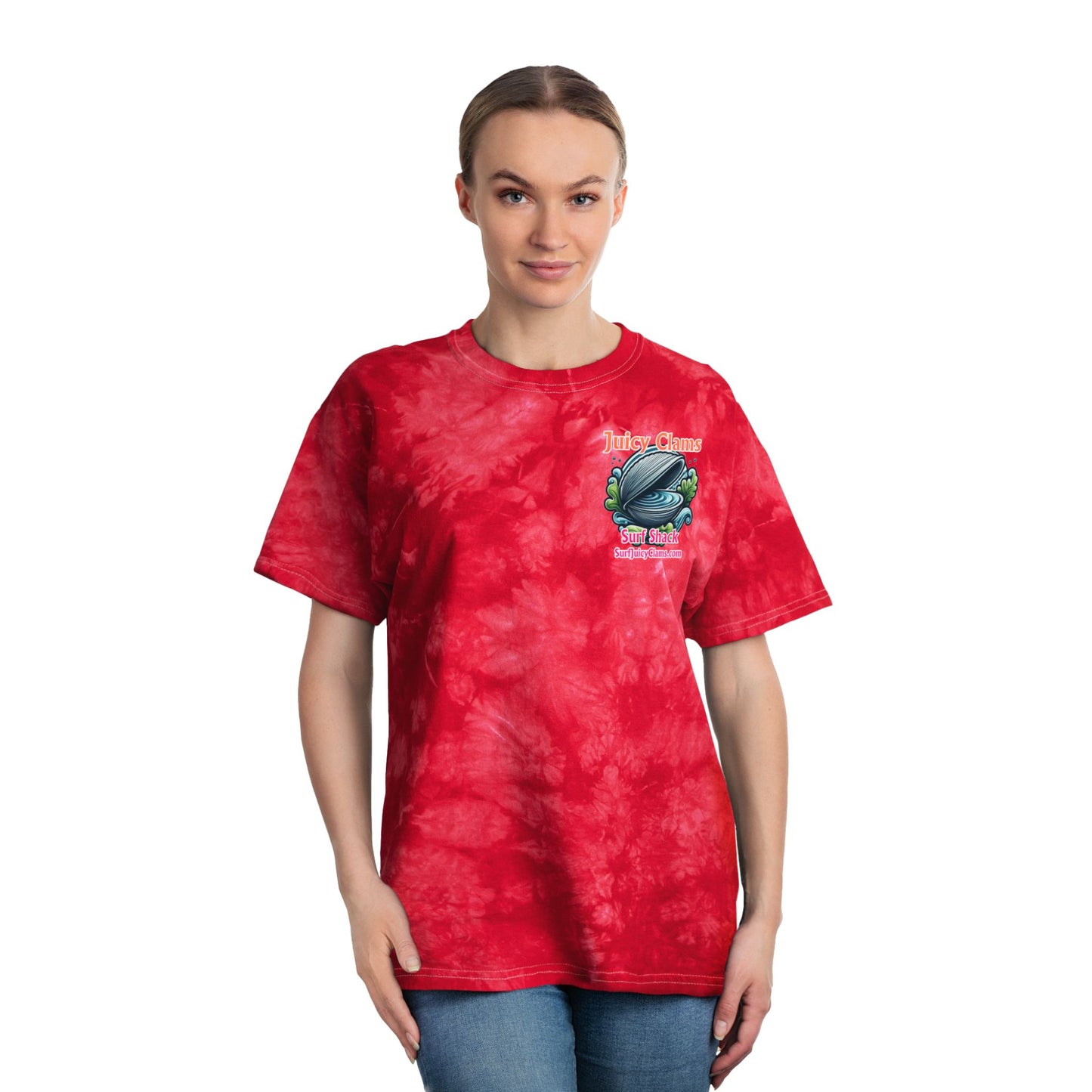 Juicy Clams Unisex Logo Crystal Tie-Dye T-Shirt (A013)