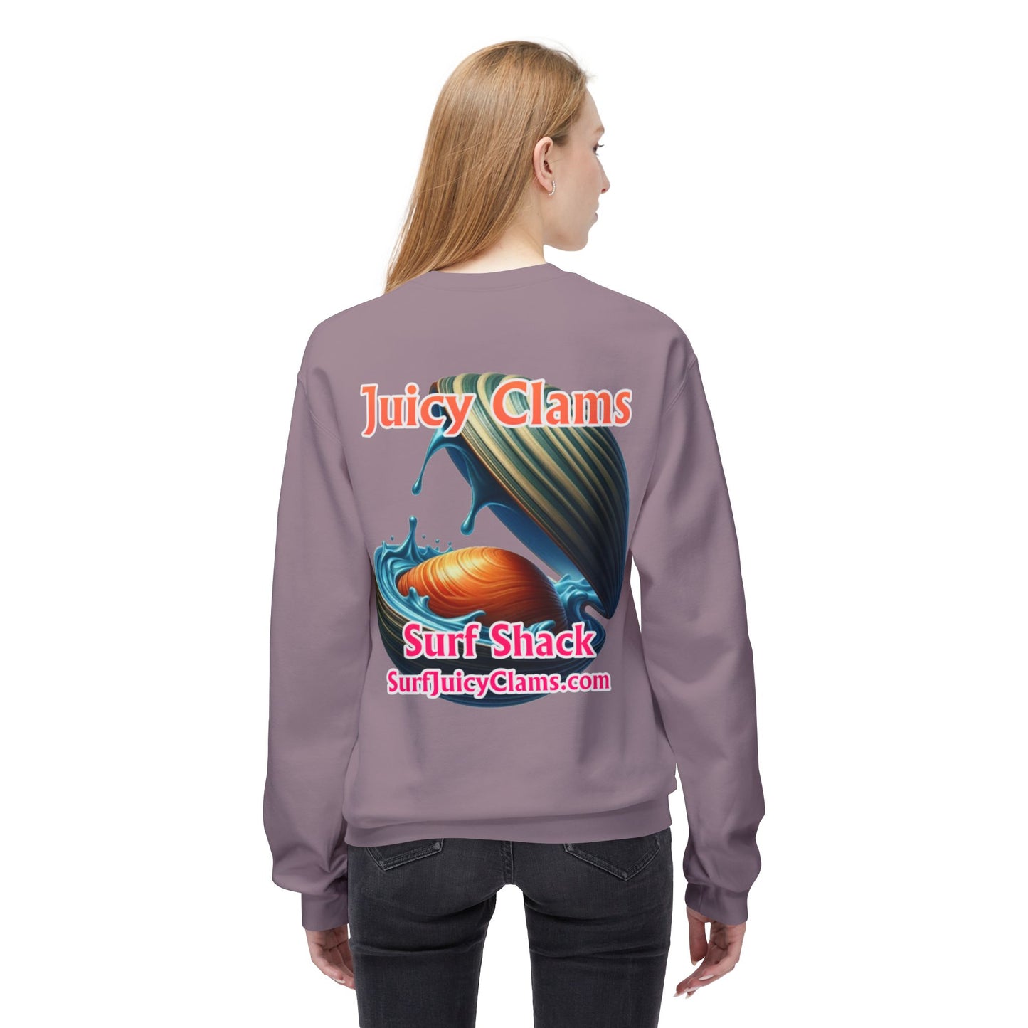 Juicy Clams Unisex Midweight Fleece Crewneck Sweatshirt (L028)