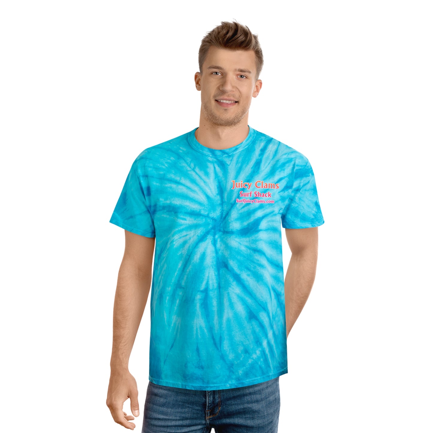 Juicy Clams Unisex Logo Cyclone Tie-Dye T-Shirt (A200)