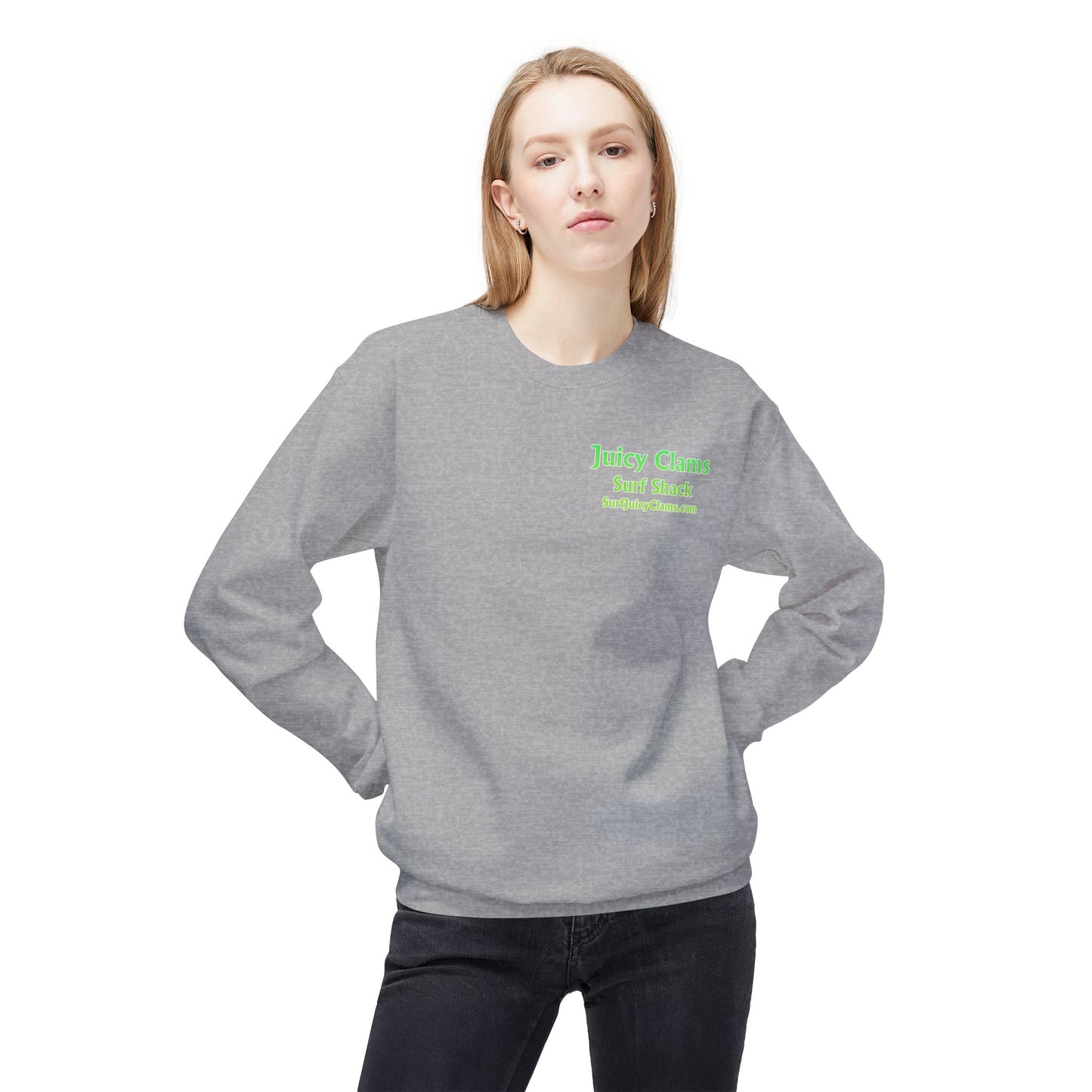 Juicy Clams Unisex Midweight Fleece Crewneck Sweatshirt (D006)