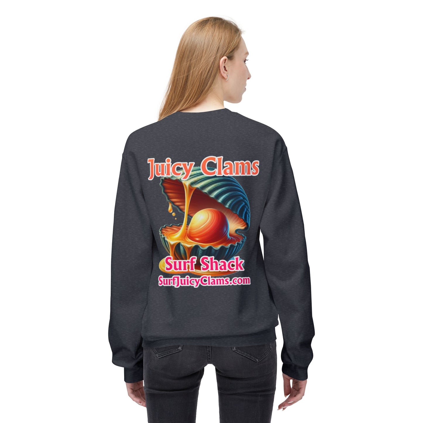 Juicy Clams Unisex Midweight Fleece Crewneck Sweatshirt (L027)