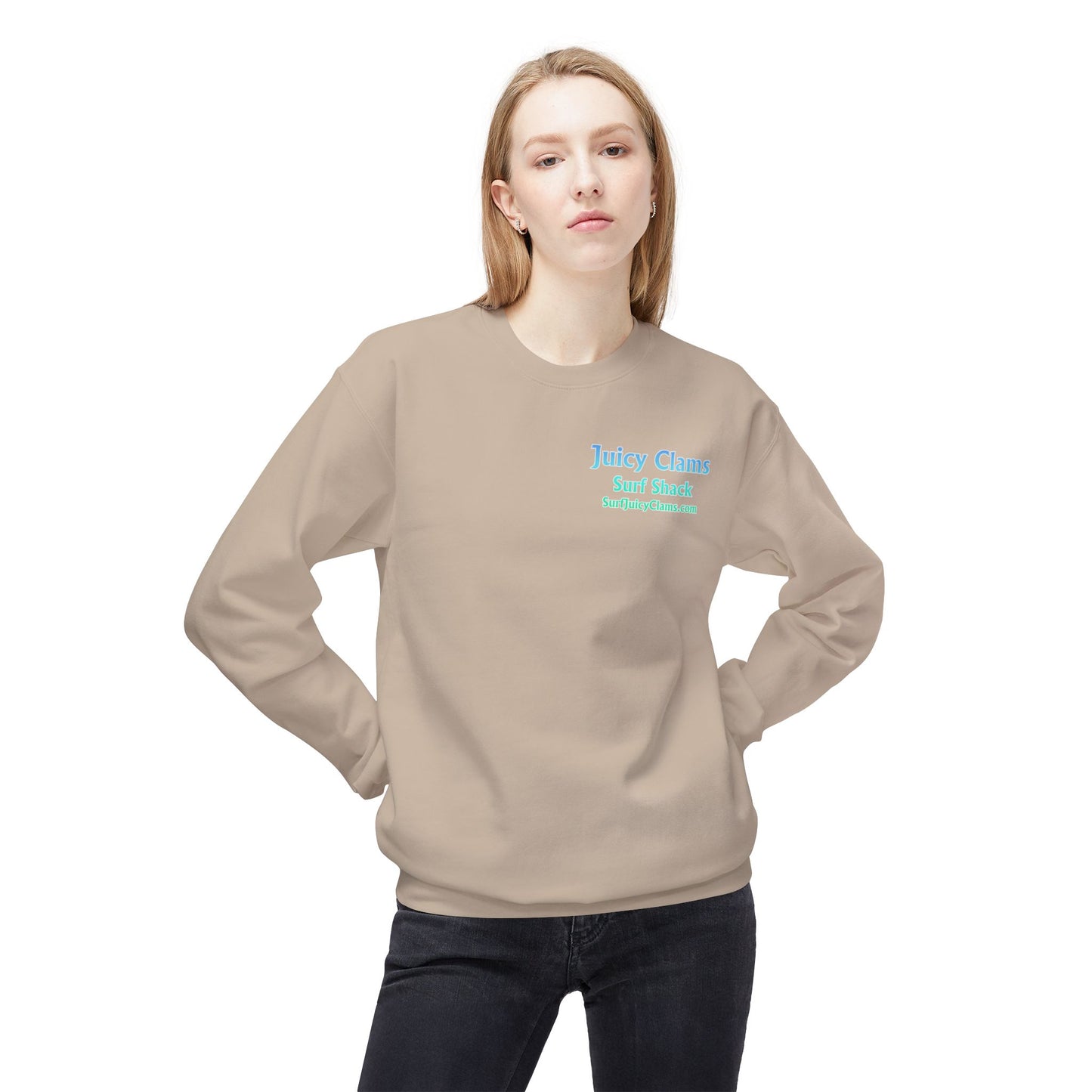 Juicy Clams Unisex Midweight Fleece Crewneck Sweatshirt (D007)