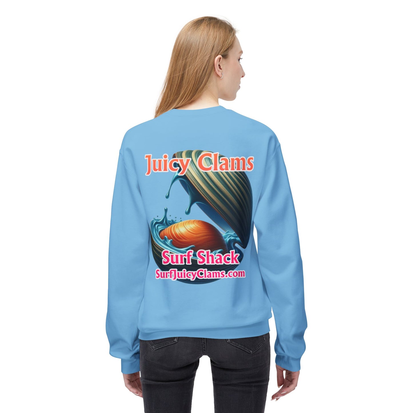 Juicy Clams Unisex Midweight Fleece Crewneck Sweatshirt (L028)