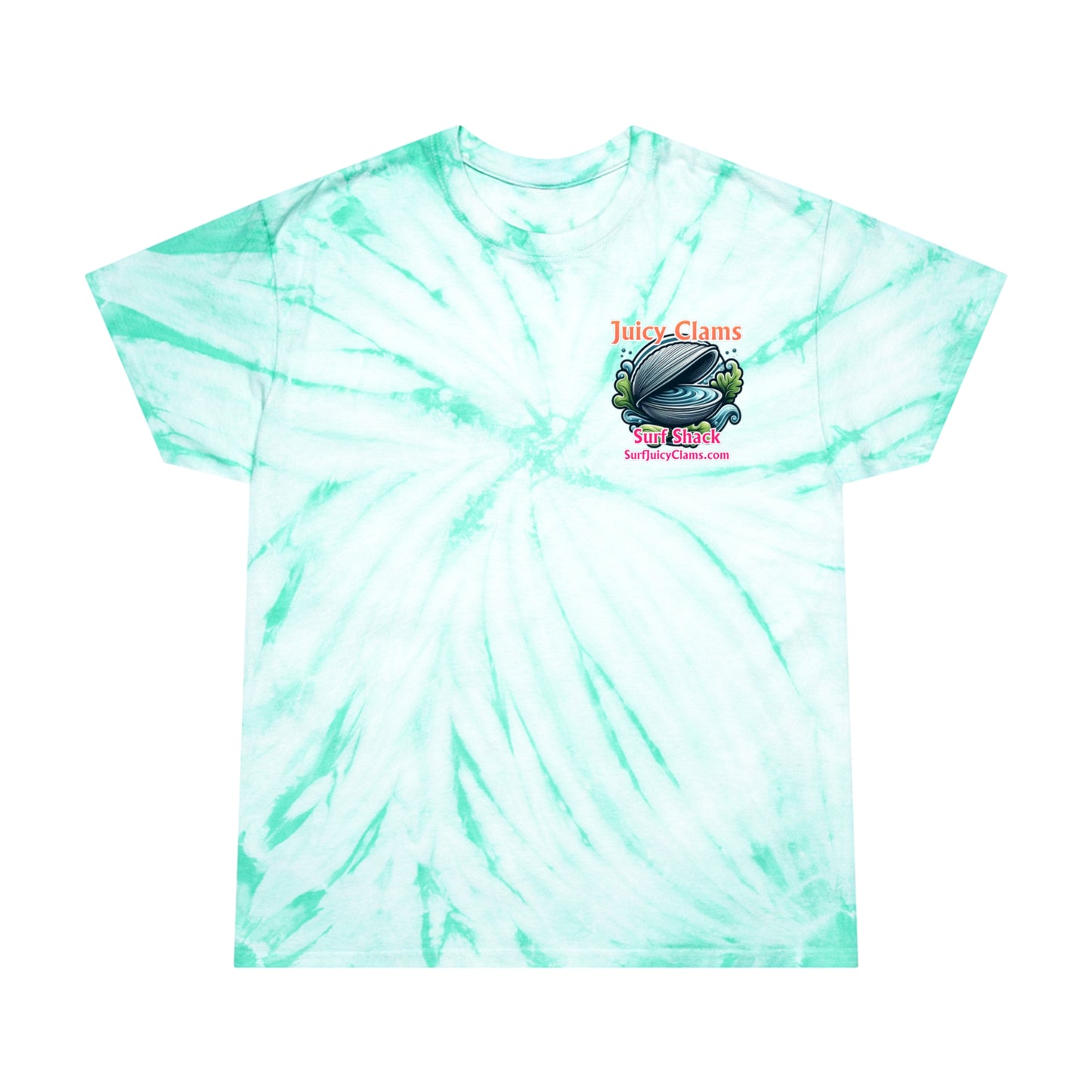 Juicy Clams Unisex Logo Cyclone Tie-Dye T-Shirt (A013)