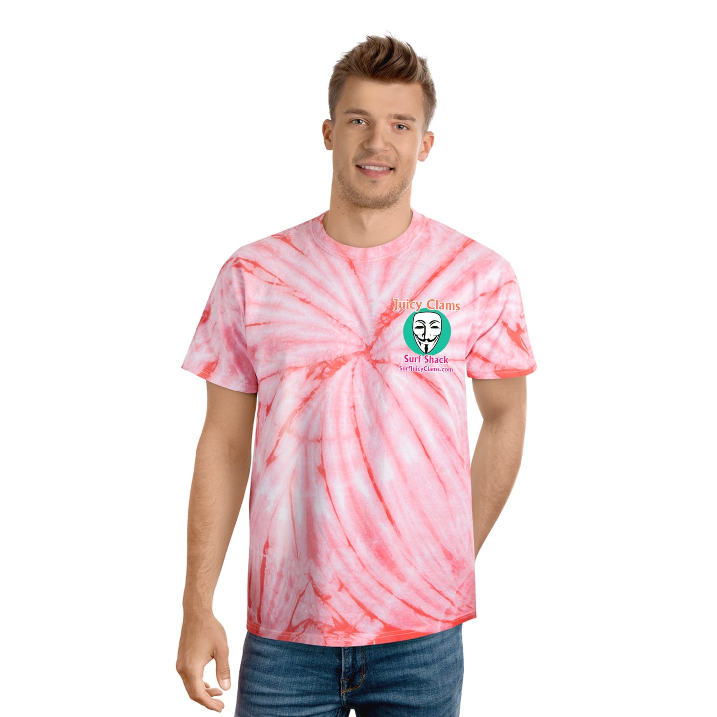 Juicy Clams Unisex Logo Cyclone Tie-Dye T-Shirt (A009)