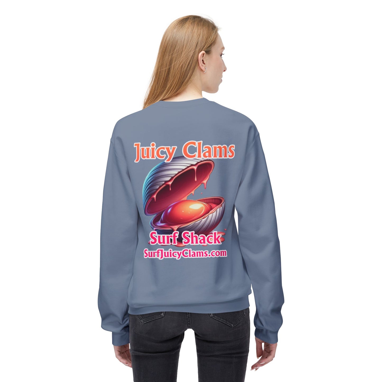 Juicy Clams Unisex Midweight Fleece Crewneck Sweatshirt (L023)