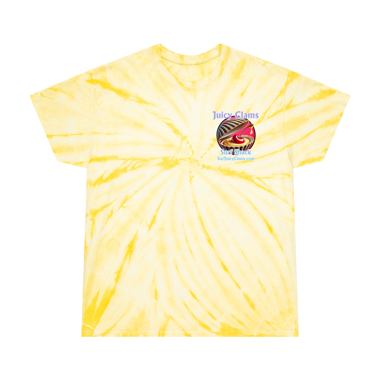 Juicy Clams Unisex Logo Cyclone Tie-Dye T-Shirt (A012)