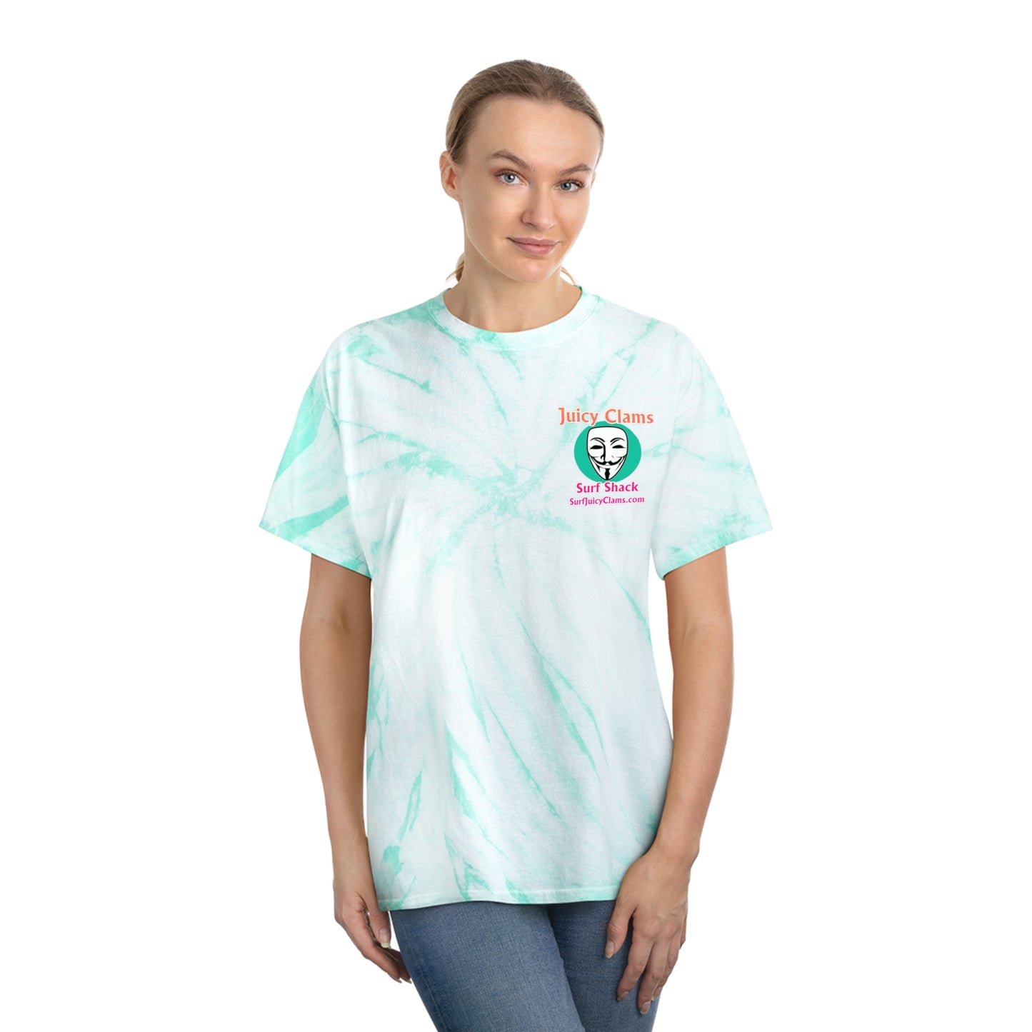 Juicy Clams Unisex Logo Cyclone Tie-Dye T-Shirt (A009)