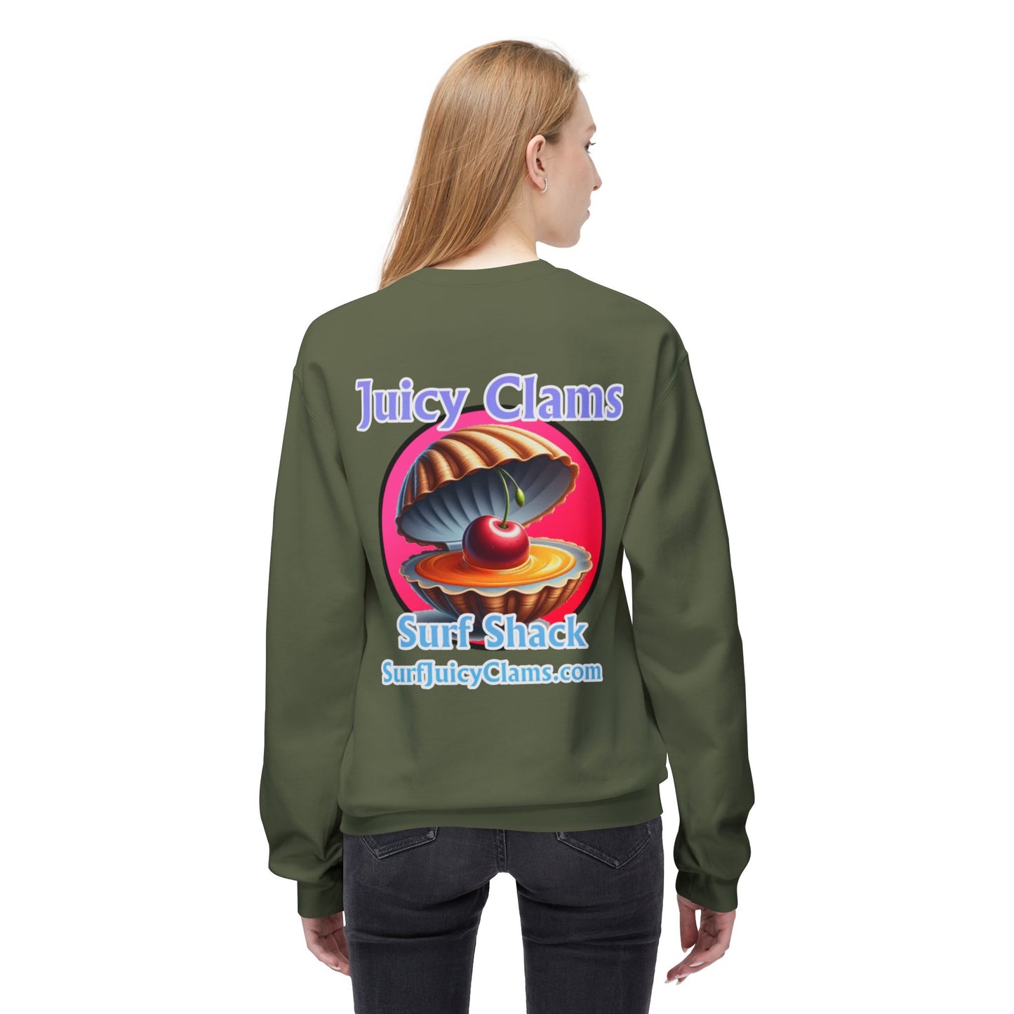 Juicy Clams Unisex Midweight Fleece Crewneck Sweatshirt (L021)