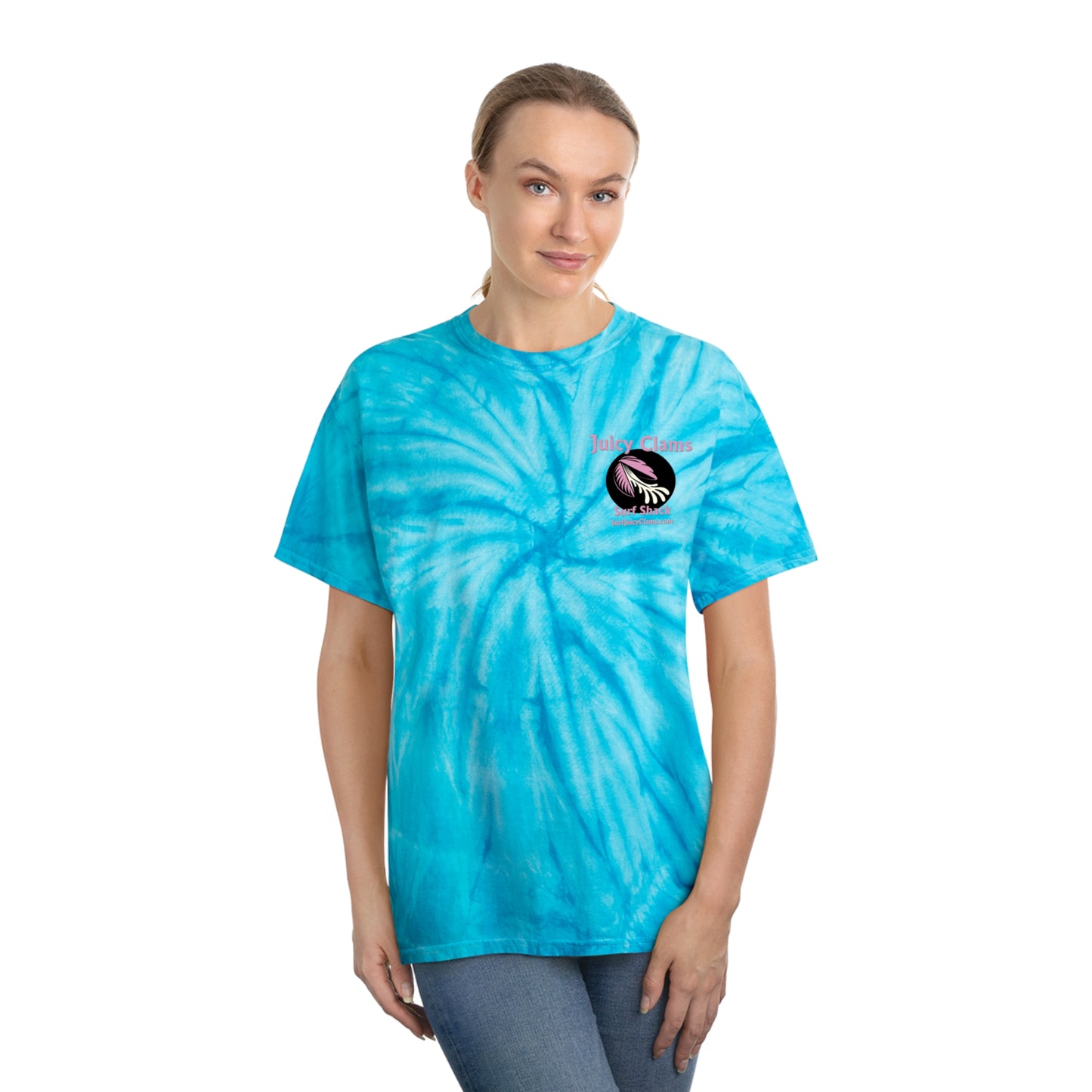 Juicy Clams Unisex Logo Cyclone Tie-Dye T-Shirt (A001)