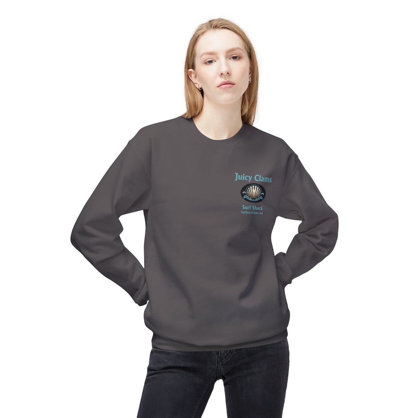 Juicy Clams Unisex Midweight Fleece Crewneck Sweatshirt (L003)