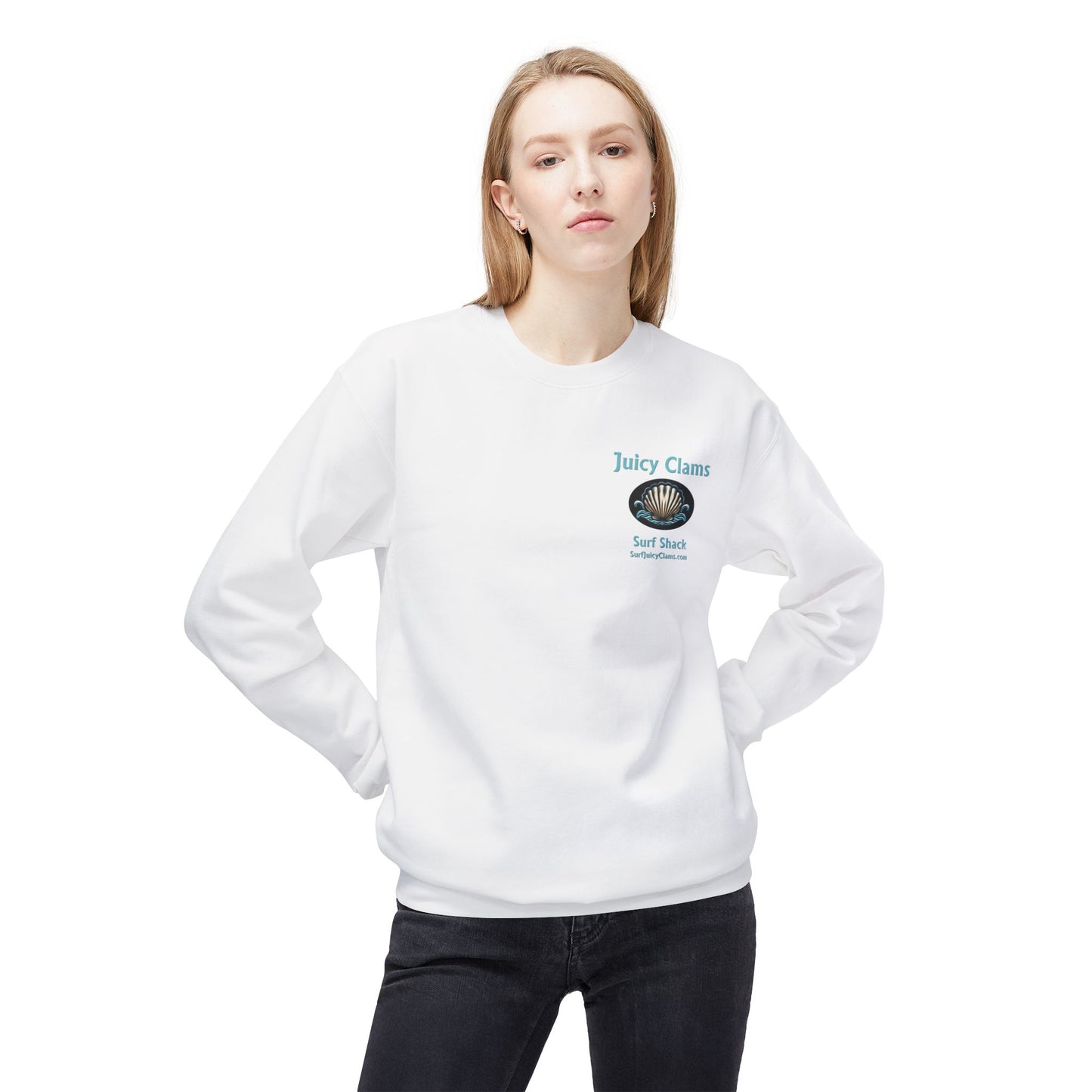 Juicy Clams Unisex Midweight Fleece Crewneck Sweatshirt (L003)