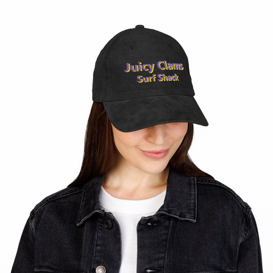 Juicy Clams Embroidered Corduroy Cap (E006)