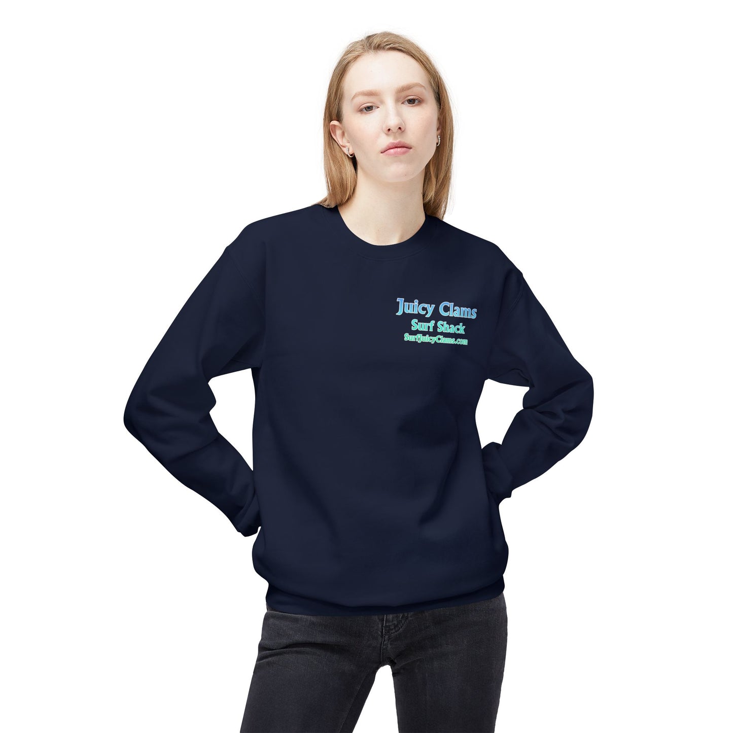 Juicy Clams Unisex Midweight Fleece Crewneck Sweatshirt (D045)