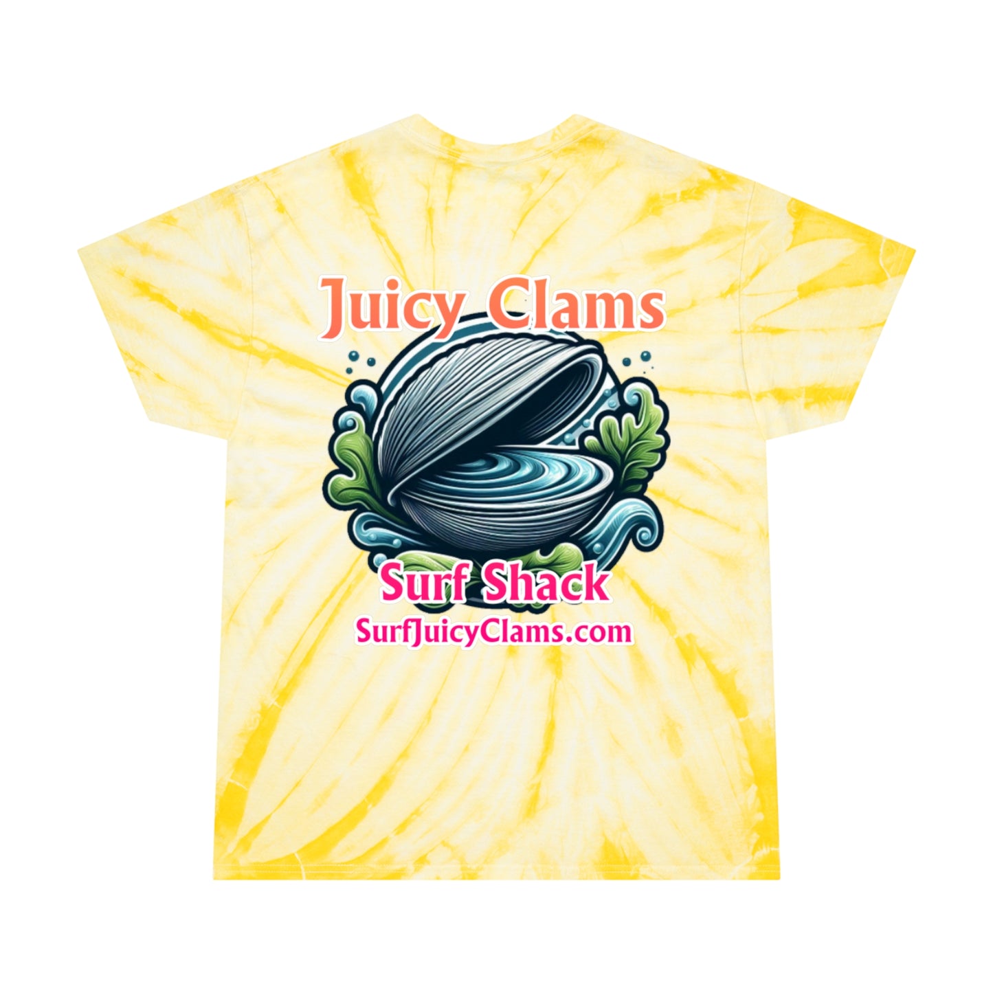 Juicy Clams Unisex Logo Cyclone Tie-Dye T-Shirt (A013)