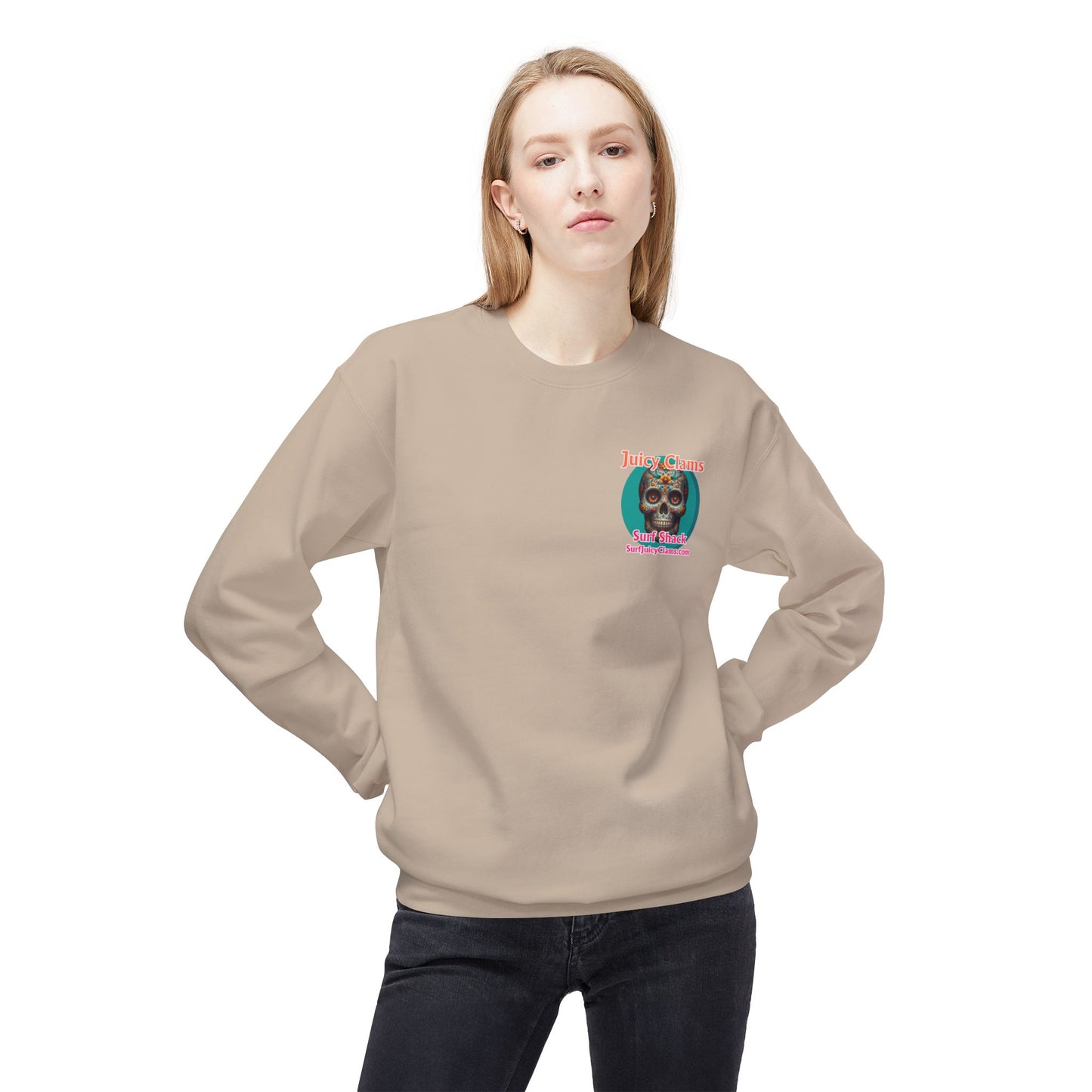 Juicy Clams Unisex Midweight Fleece Crewneck Sweatshirt (L022)