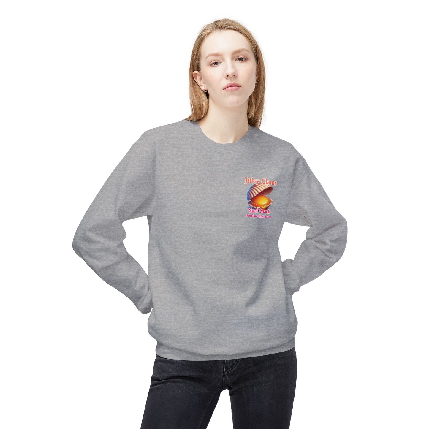 Juicy Clams Unisex Midweight Fleece Crewneck Sweatshirt (L025)