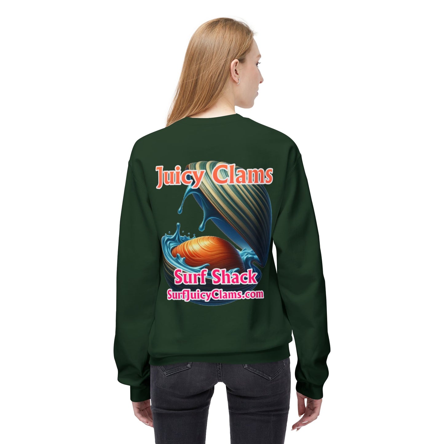 Juicy Clams Unisex Midweight Fleece Crewneck Sweatshirt (L028)