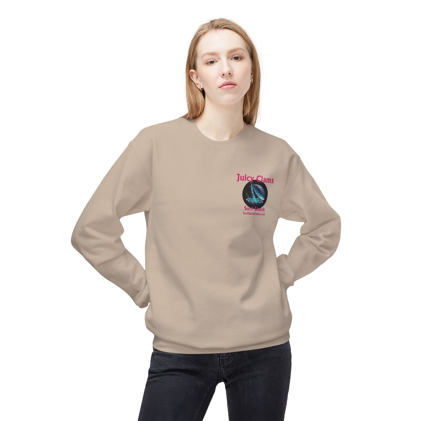 Juicy Clams Unisex Midweight Fleece Crewneck Sweatshirt (L010)