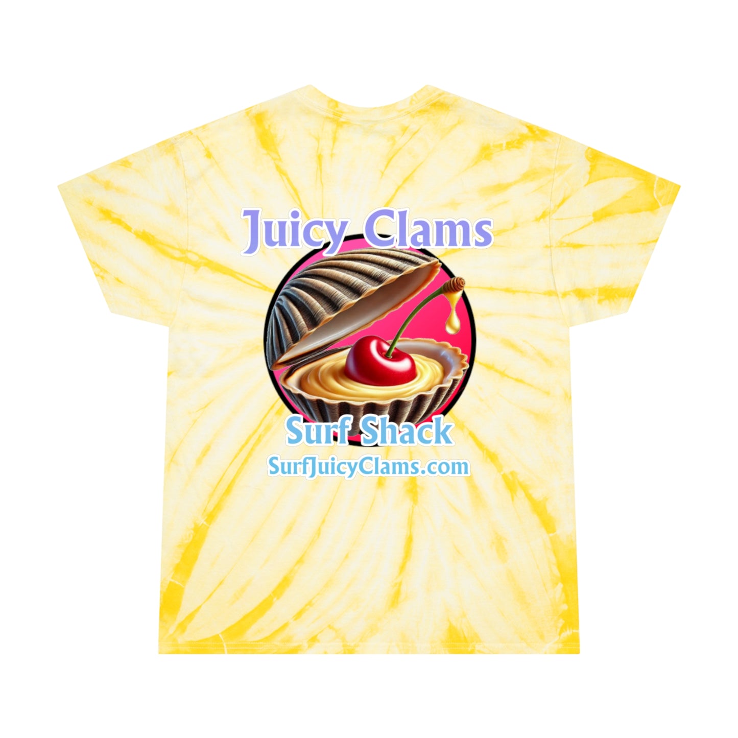 Juicy Clams Unisex Logo Cyclone Tie-Dye T-Shirt (A012)