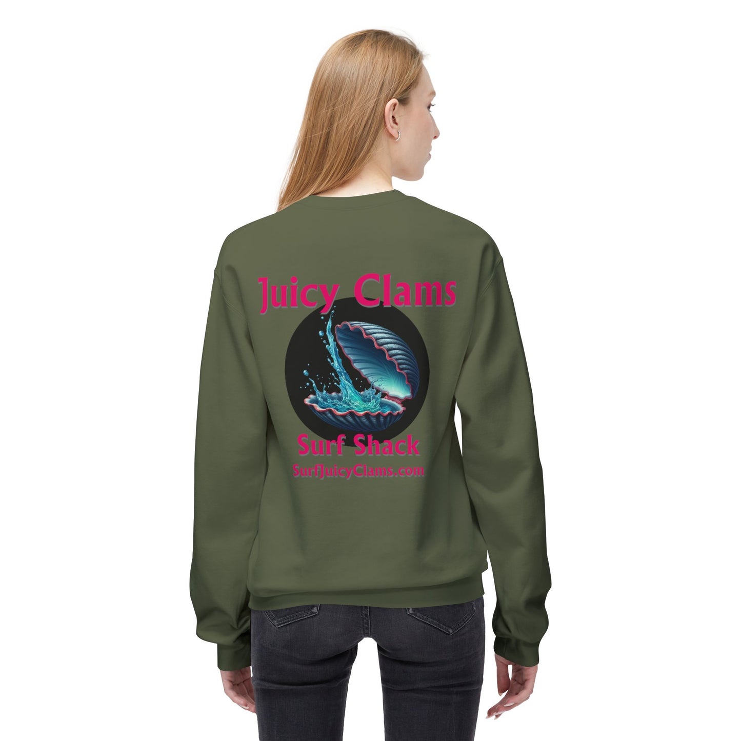 Juicy Clams Unisex Midweight Fleece Crewneck Sweatshirt (L010)